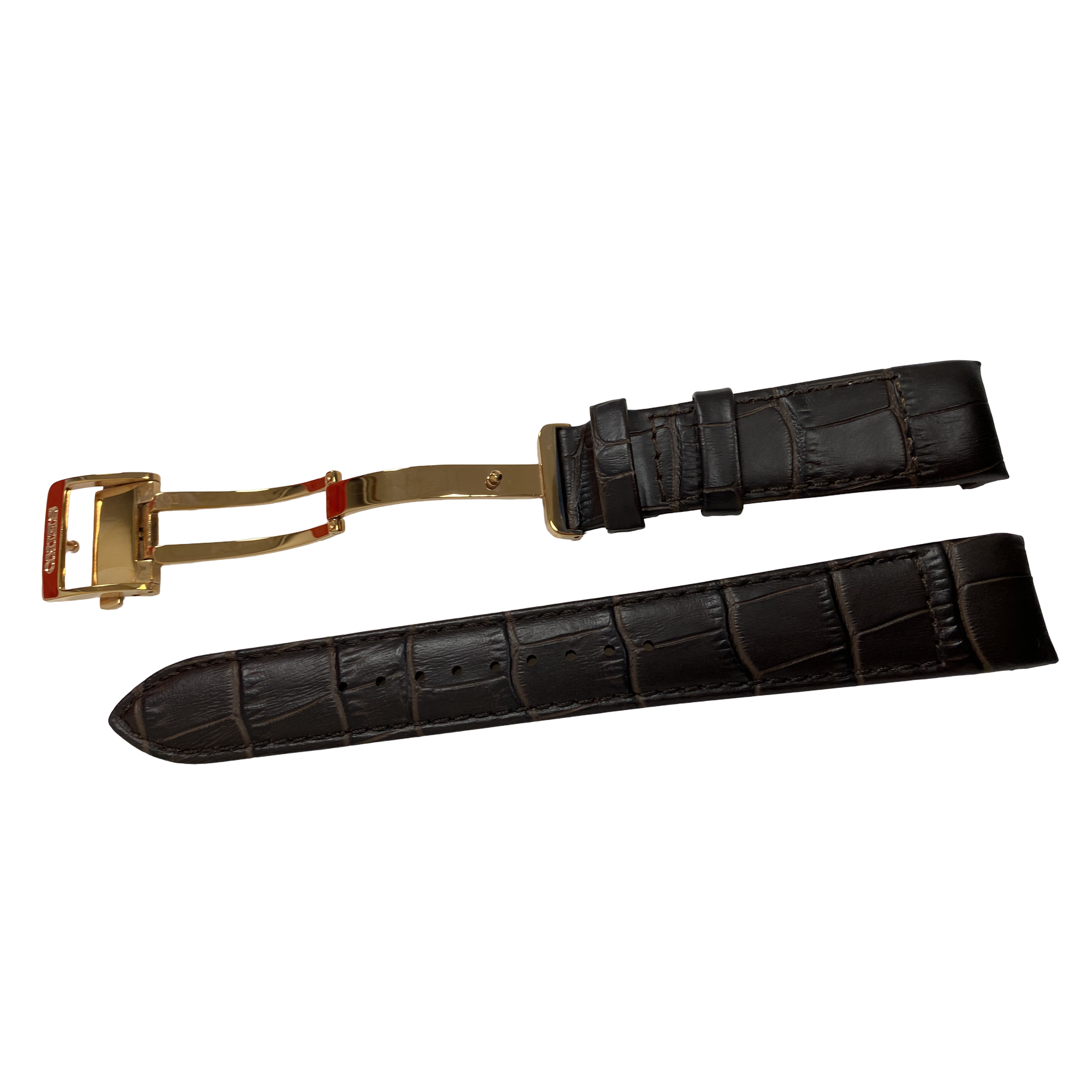 Watch Band Seiko Premier Kinetic SRX008P1 Brown Strap 5D88-0AD0 Rosé Clasp - Direct Drive