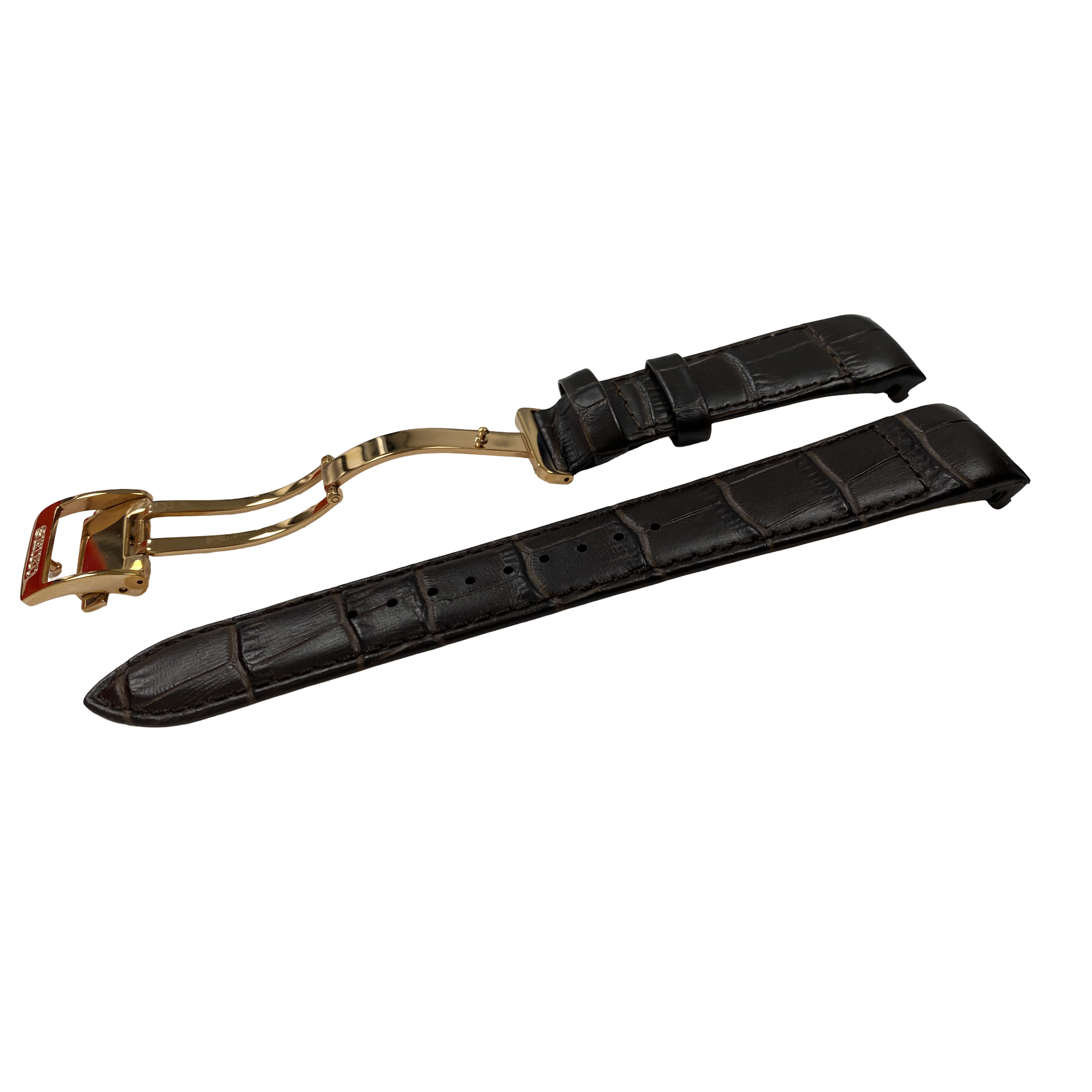 Watch Band Seiko Premier Kinetic SRX008P1 Brown Strap 5D88-0AD0 Rosé Clasp - Direct Drive