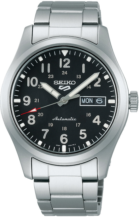 Seiko 5 Sports SRPG27K1 Montre de terrain automatique | Cadran Noir | 4R36-07G0 | 39,4 mm