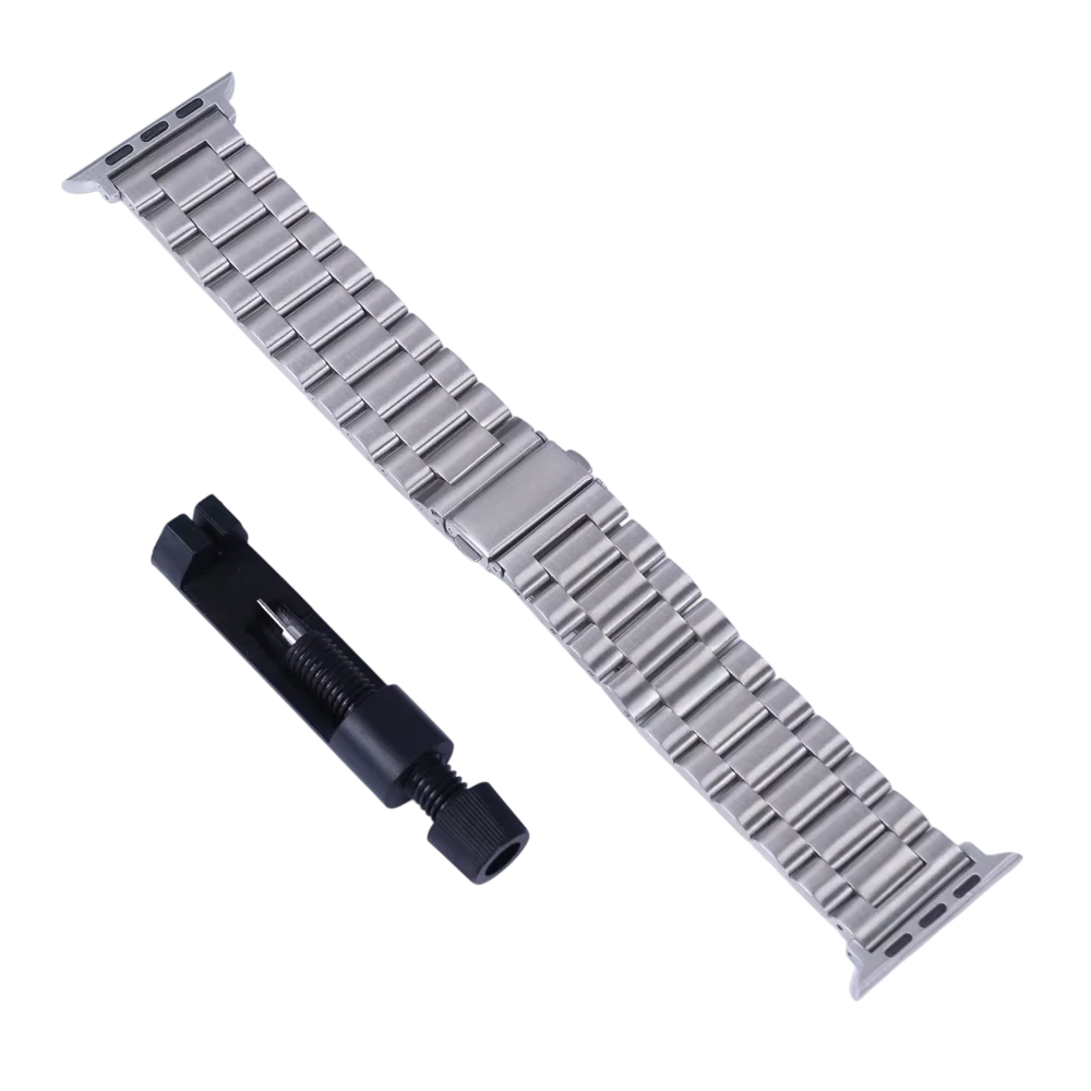 Bracelet Apple Watch Acier inoxydable – Série 11, 10, 9, 8, 7 SE, SE2 et Ultra