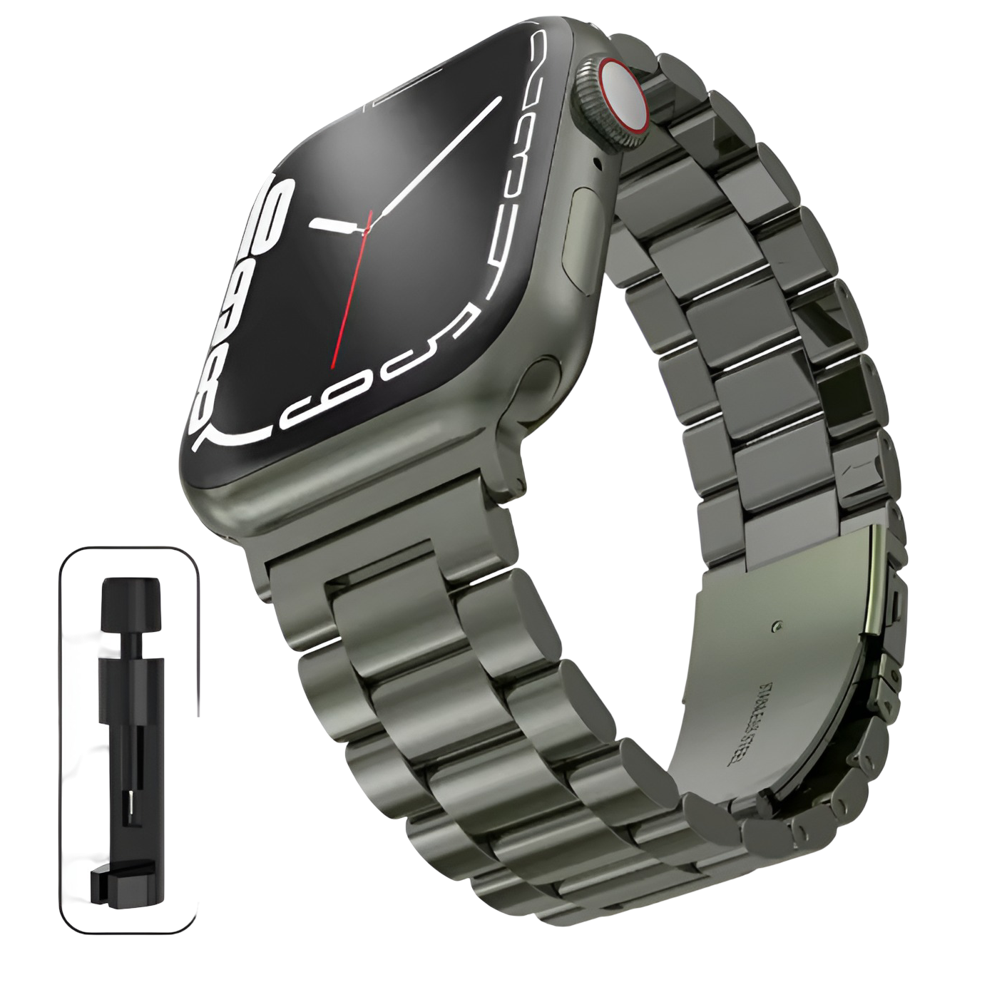 Bracelet Apple Watch Acier inoxydable – Série 11, 10, 9, 8, 7 SE, SE2 et Ultra