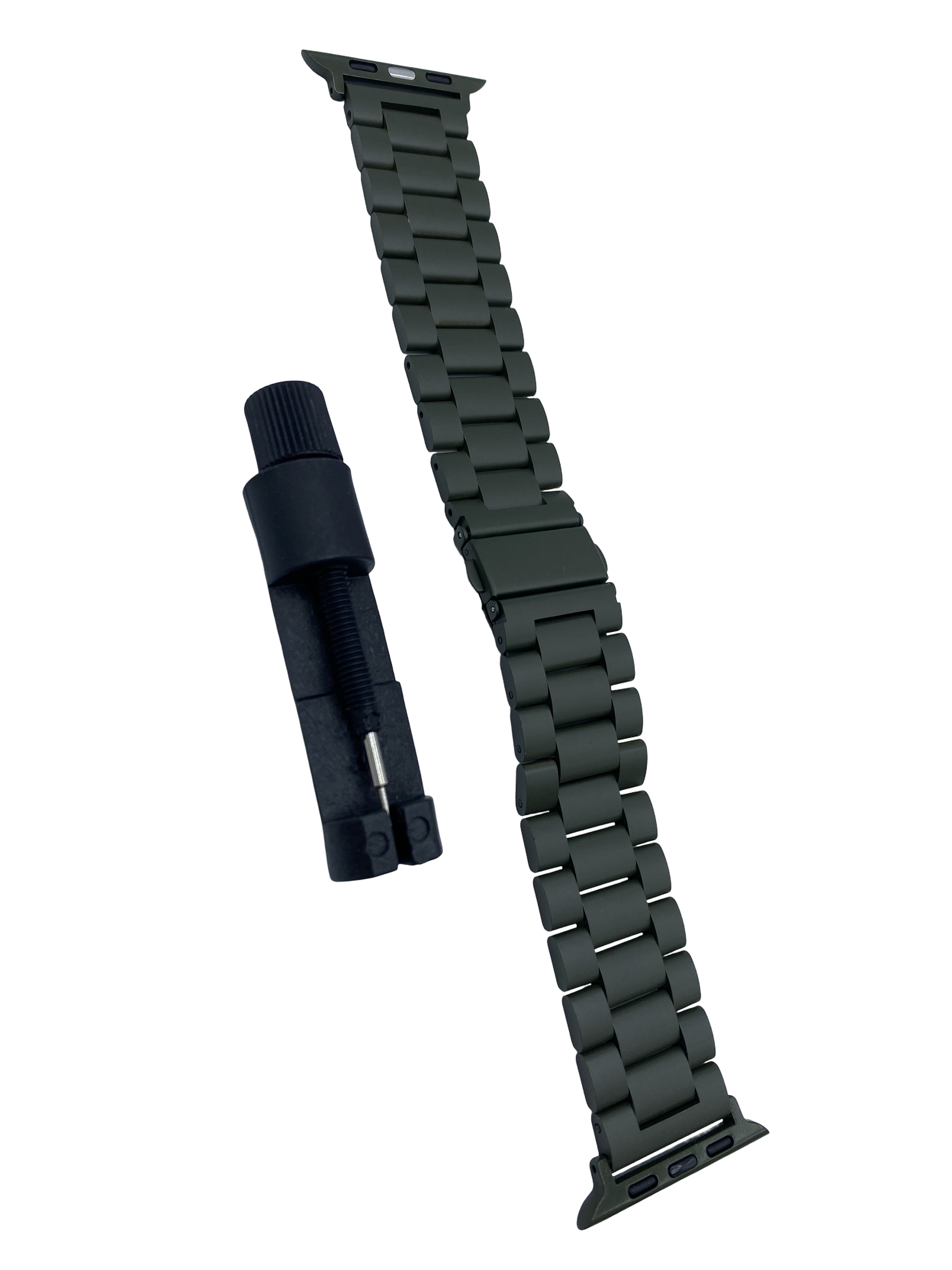 STRPZ® Apple Watch Band – Army Green Stainless Steel – Watch Series, SE & Ultra