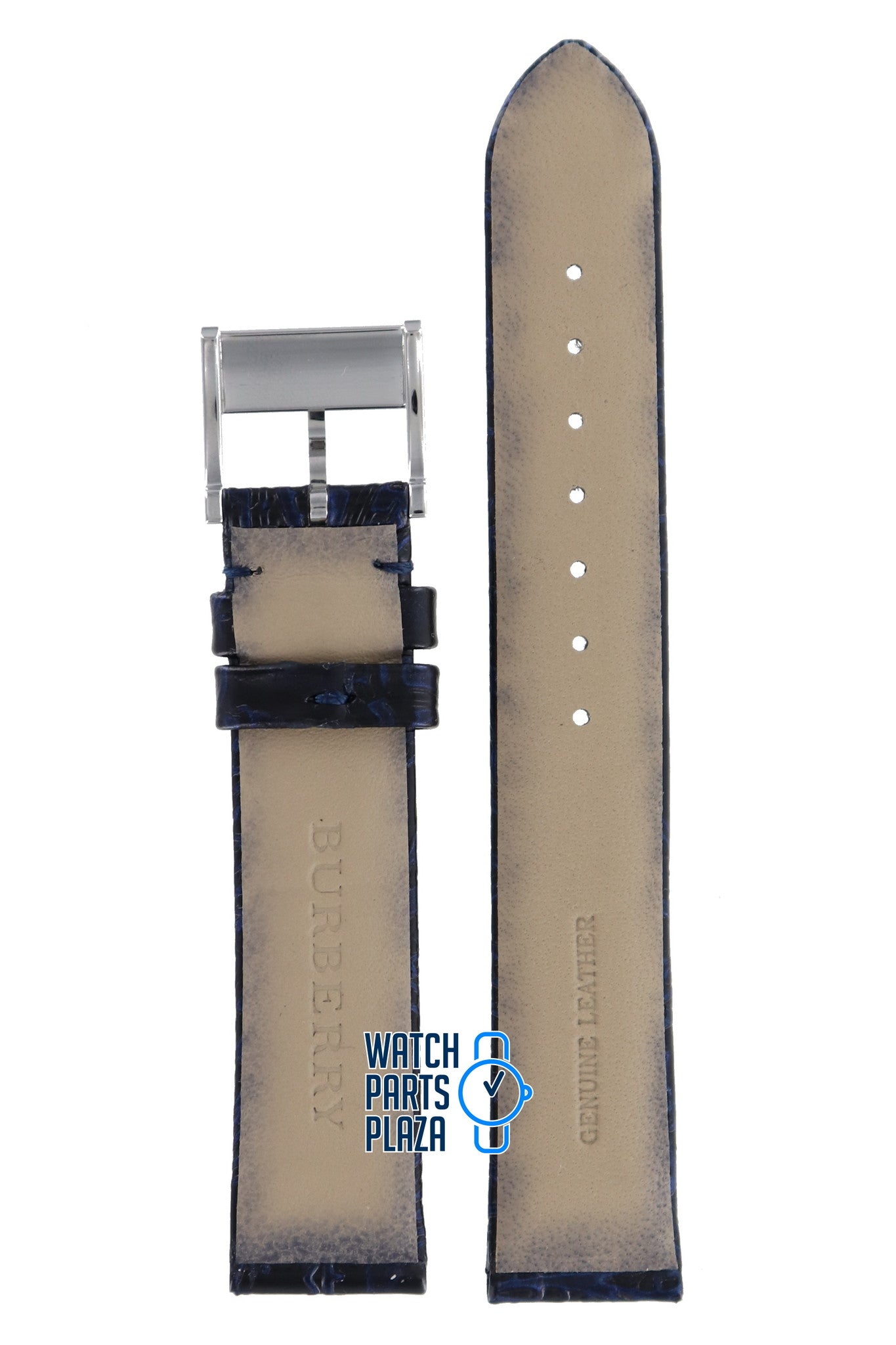 Burberry BU4512 Watch Band BU - 4512 - BLACK Black Leather 17 mm - Watch Plaza