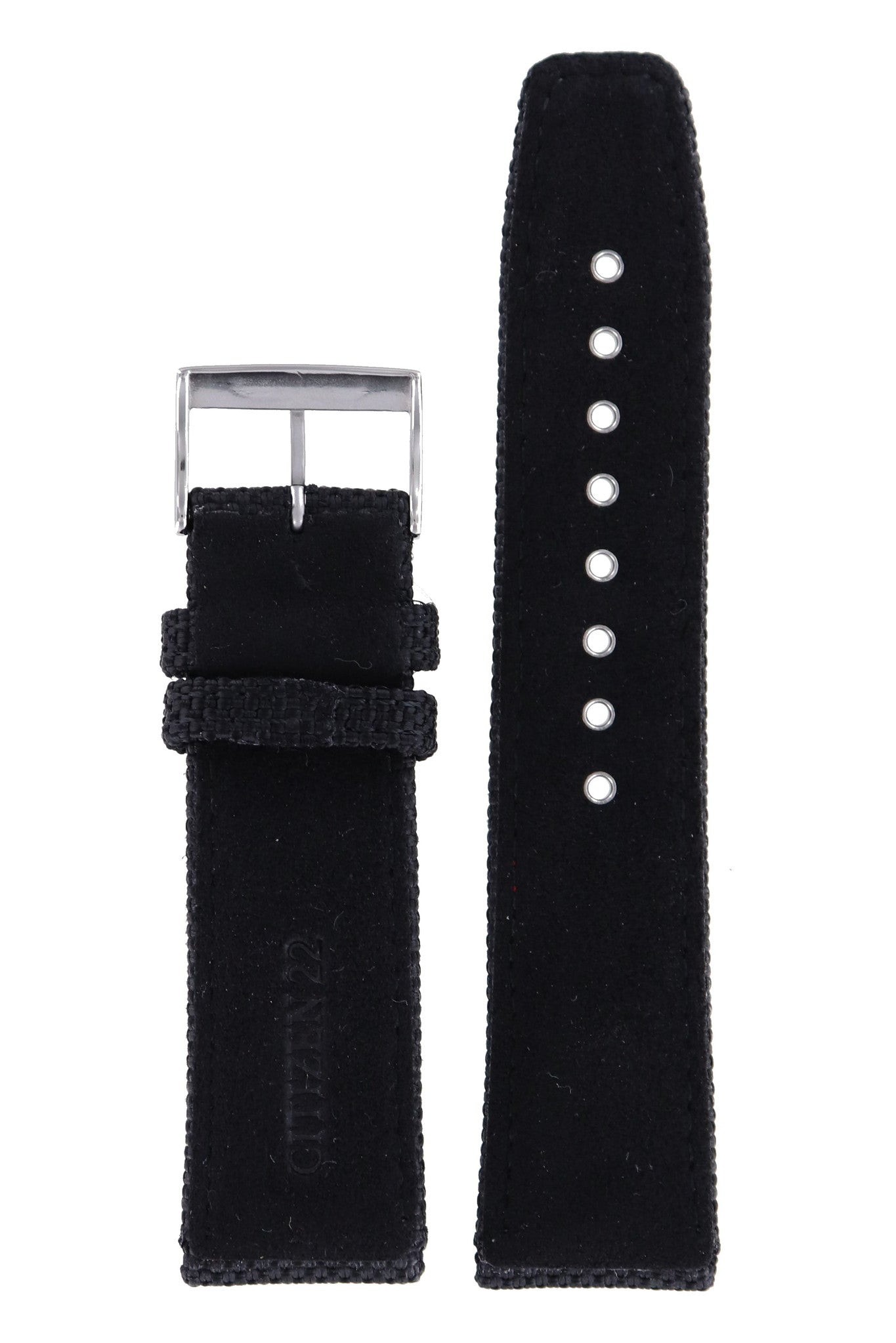 Citizen AT0975 - 04E & BM6745 - 08E Watch Band 59 - S51992 Black Textile 22 mm Eco - Drive - Watch Plaza