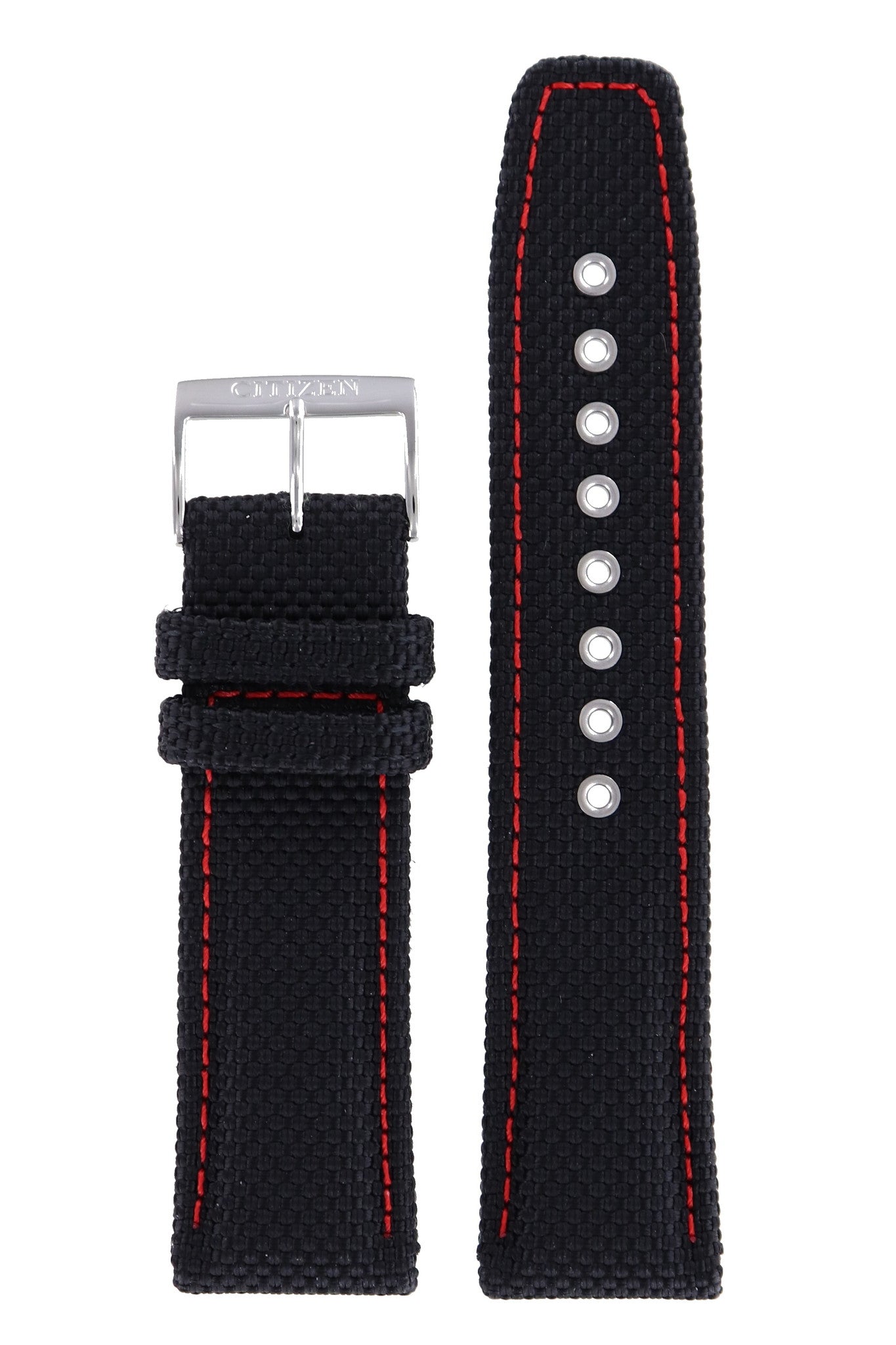 Citizen AT0975 - 04E & BM6745 - 08E Watch Band 59 - S51992 Black Textile 22 mm Eco - Drive - Watch Plaza