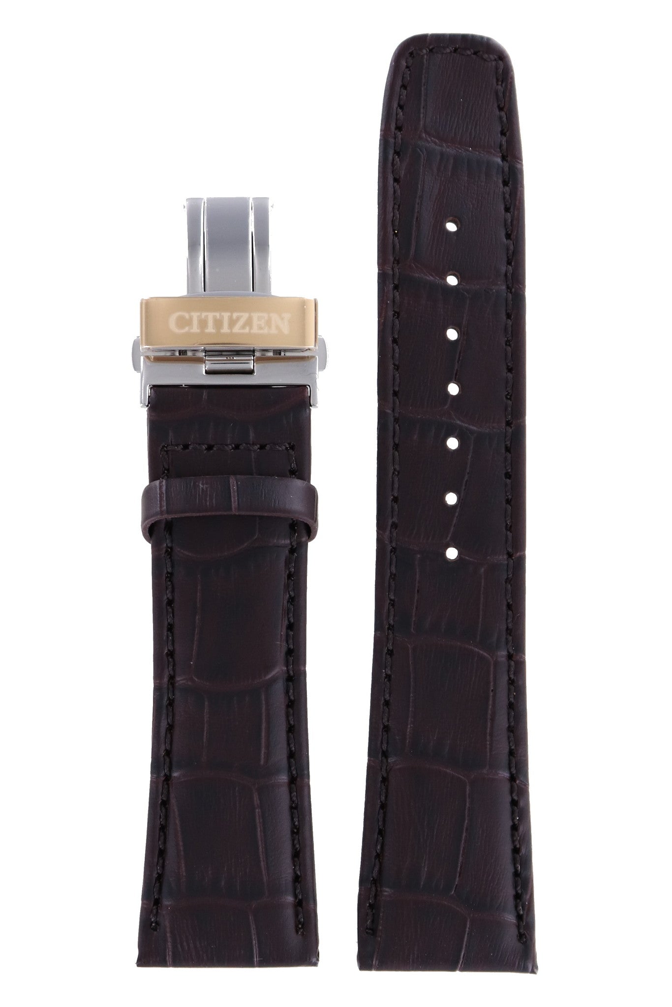Citizen AT8113 - 12H, AT8113 - 04H & CB0153 - 21A Watch Band 59 - S53292 Dark Brown Leather 23 mm Radio Controlled - Watch Plaza