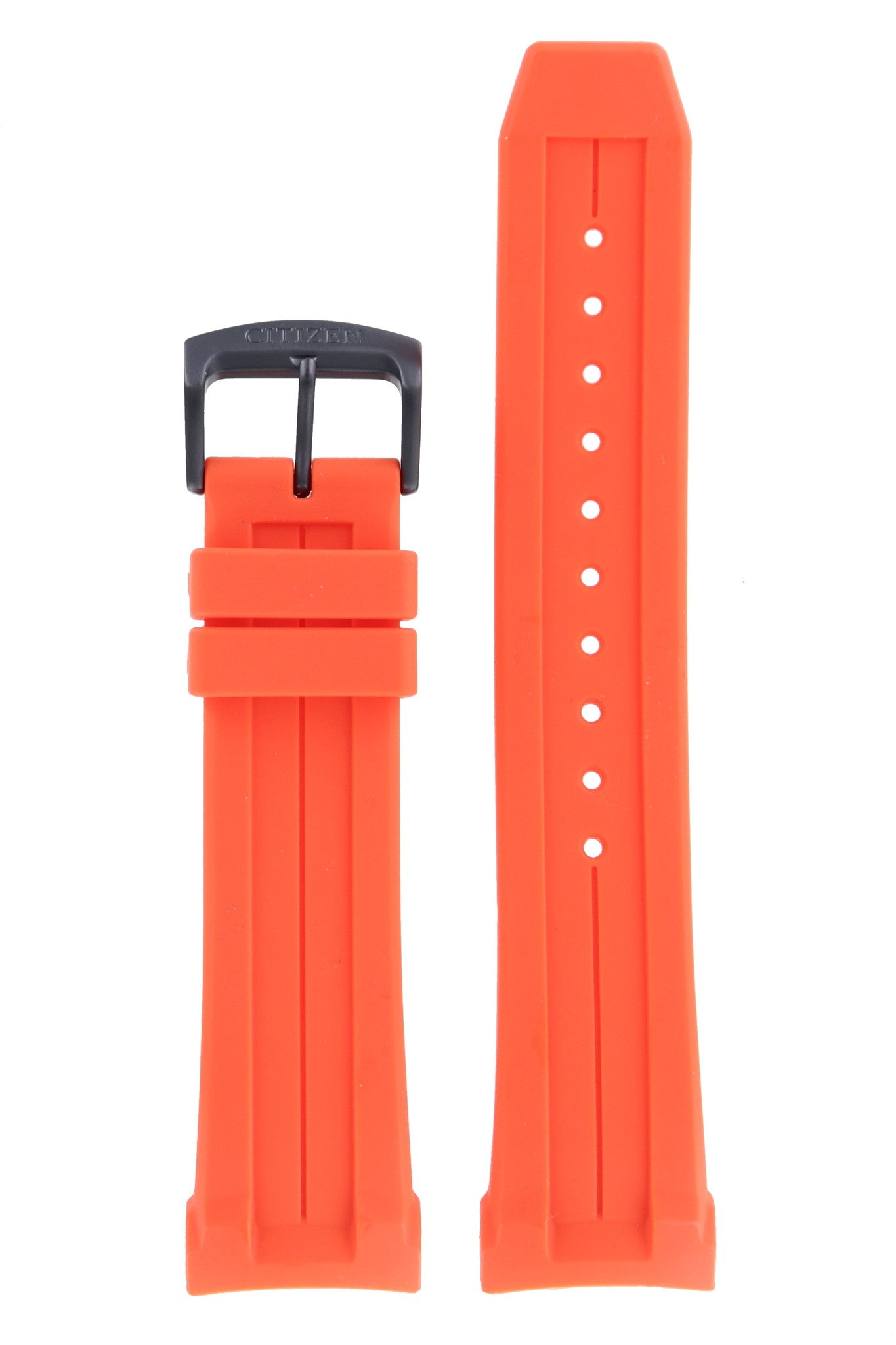 Citizen AW1354 - 07E - J810 - S090857 Watch Band 59 - S52904 Orange Silicone 24 mm Eco - Drive - Watch Plaza