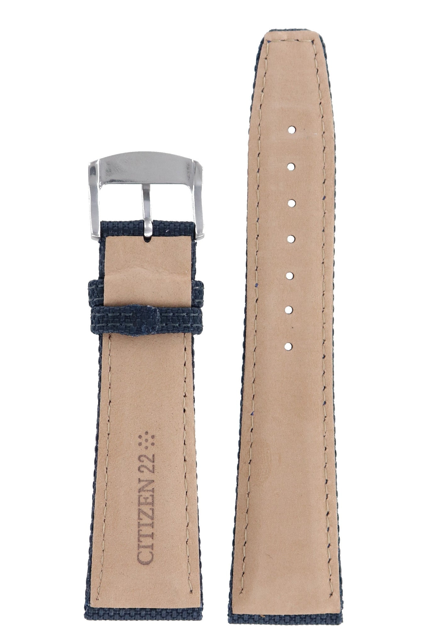 Citizen CA0130 - 07L - B612 - S071097 Watch Band 59 - S52222 Dark Blue Leather 22 mm Eco - Drive - Watch Plaza