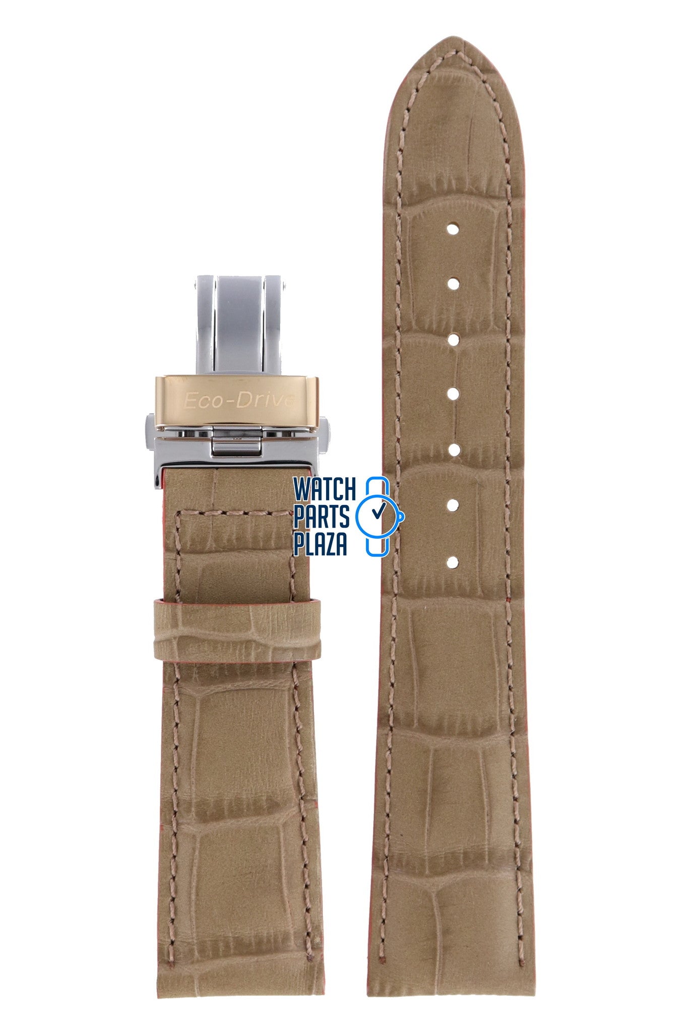 Citizen FC0003 - 18D Watch Band 59 - S52792 Beige Leather 21 mm Radio Controlled - Watch Plaza