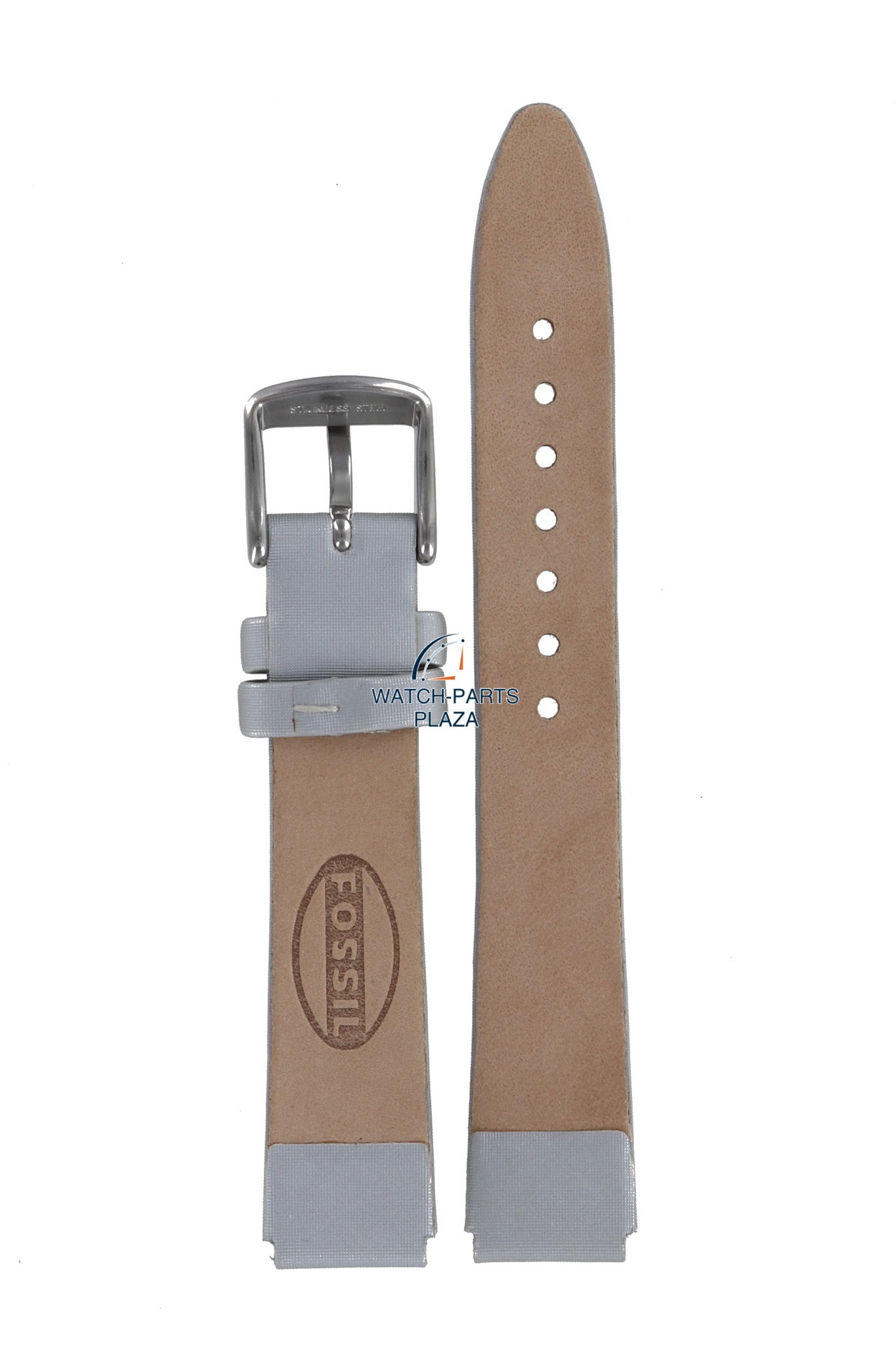 Fossil JR7912 Watch Band JR - 7912 Grey Leather 14 mm Big Tic - Watch Plaza