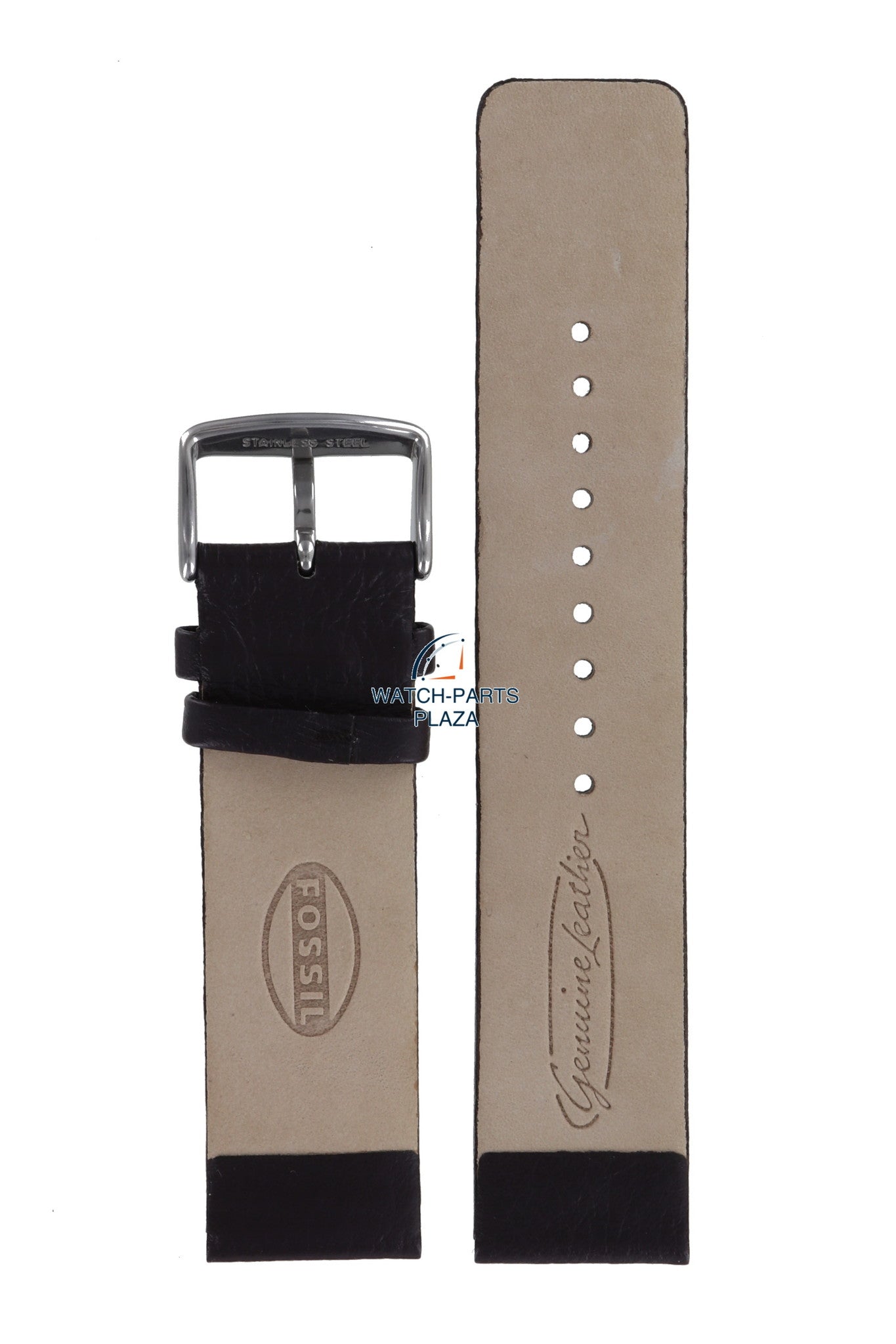 Fossil JR8011 Watch Band JR - 8011 Dark Brown Leather 22 mm Authentic - Watch Plaza