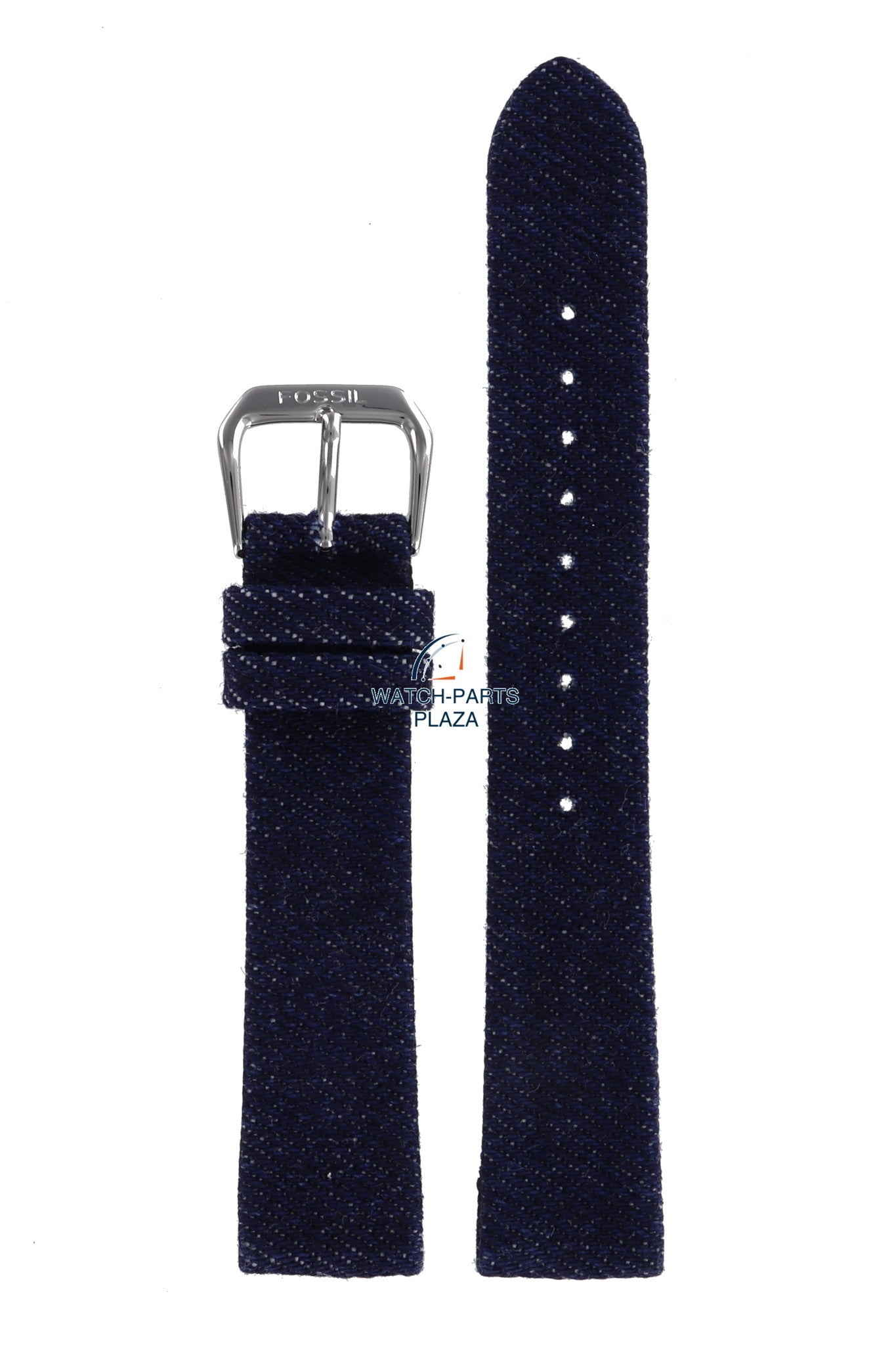 Fossil JR8059 Denim Watch Band JR - 8059 Dark Blue Leather 18 mm Authentic - Watch Plaza