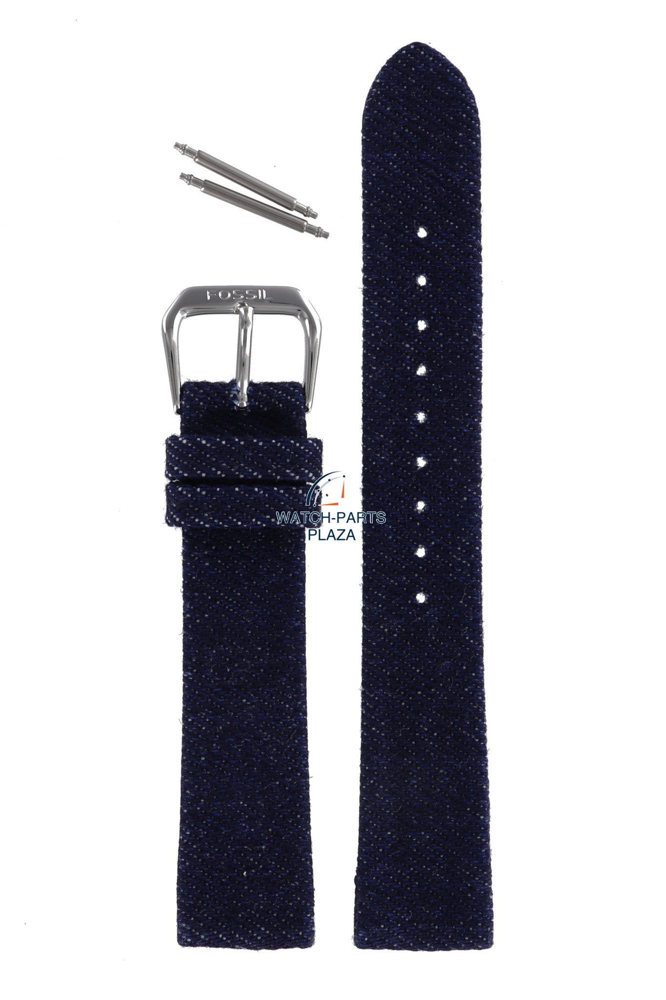 Fossil JR8059 Denim Watch Band JR - 8059 Dark Blue Leather 18 mm Authentic - Watch Plaza