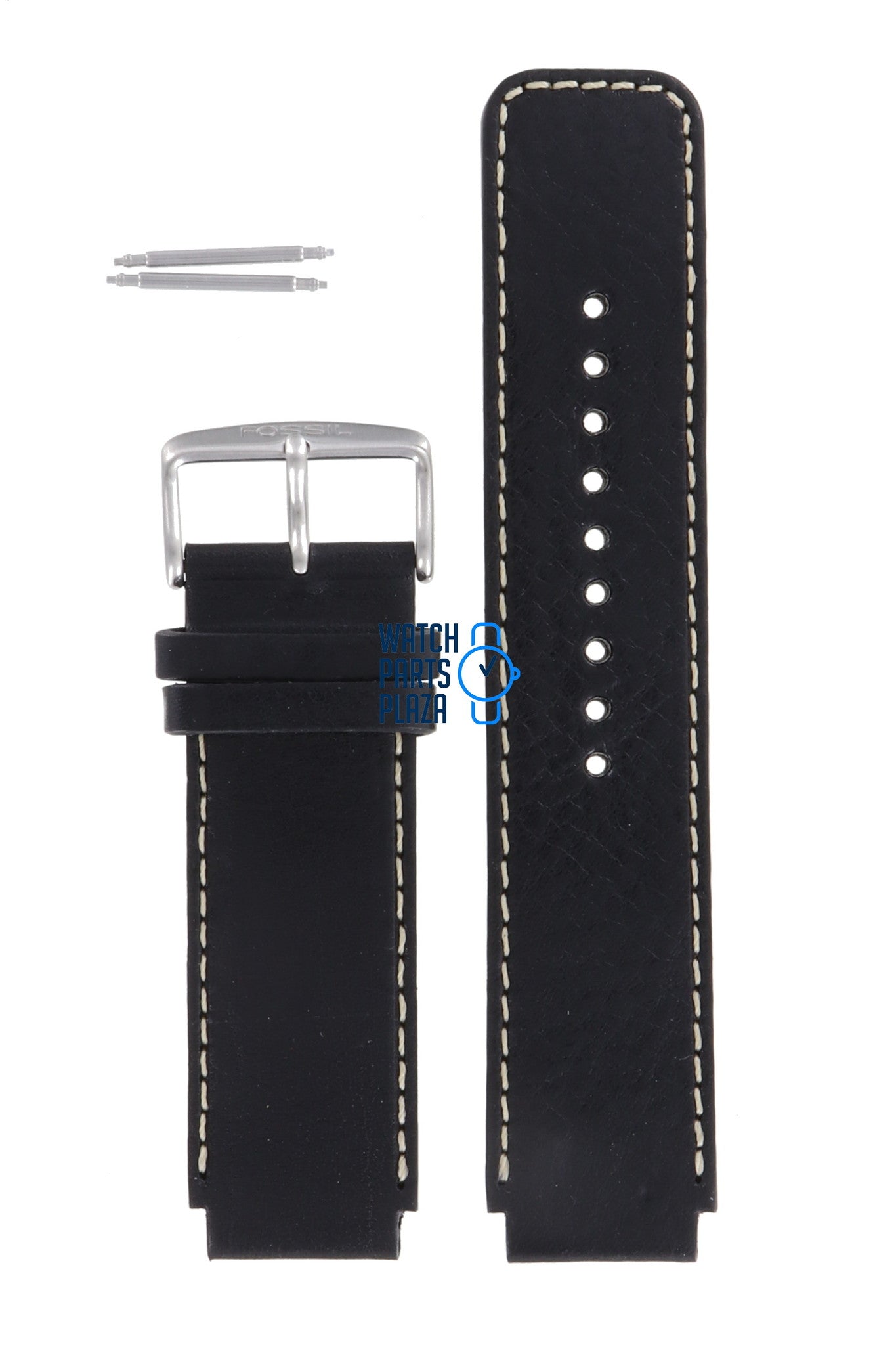 Fossil JR8166 Watch Band JR - 8166 Black Leather 20 mm Big Tic - Watch Plaza