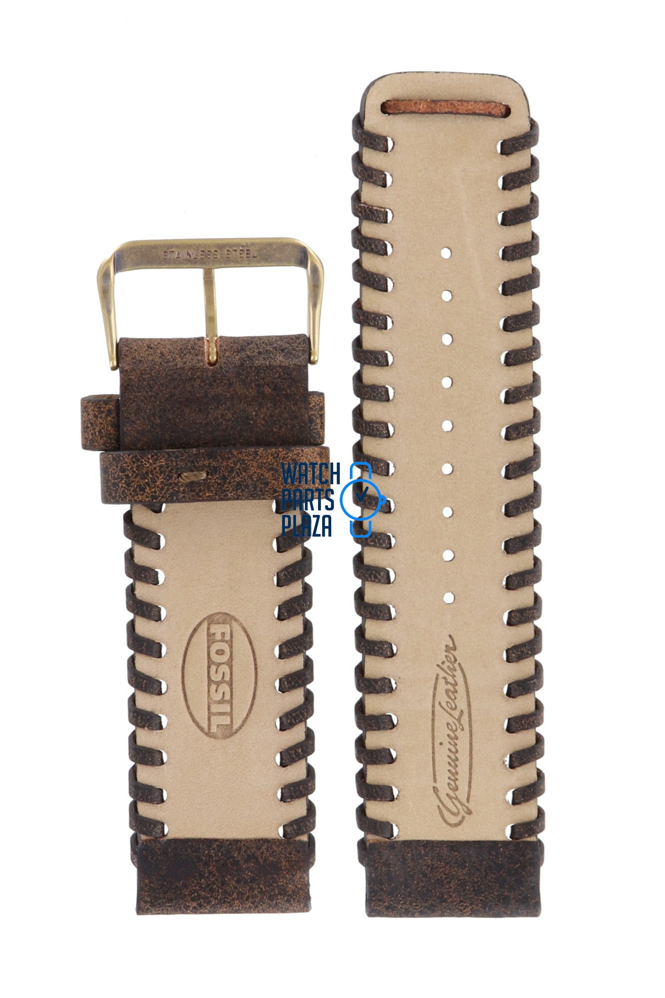Fossil JR8181 Watch Band JR - 8181 Brown Leather 24 mm - Watch Plaza