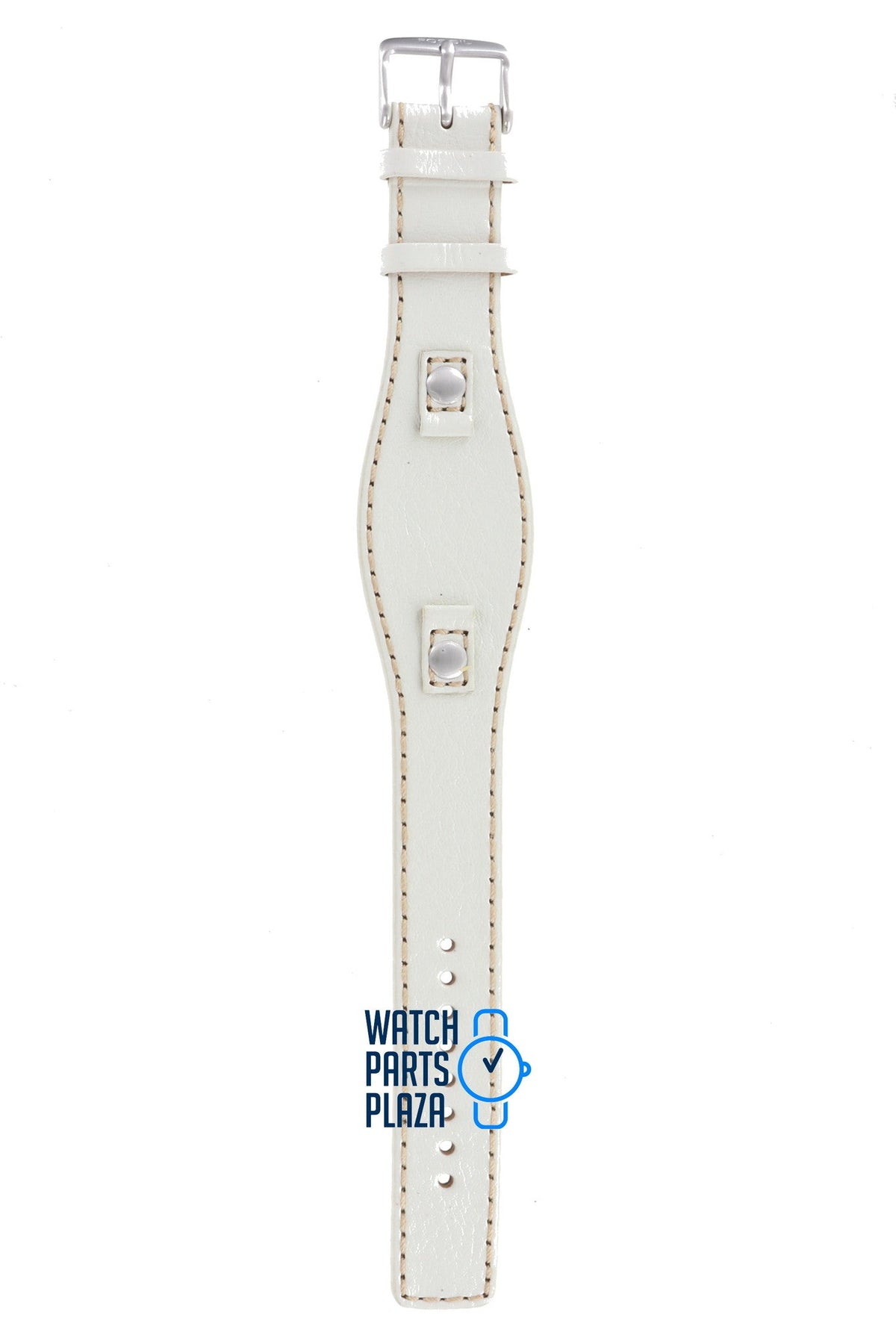 Fossil JR8202 Watch Band White Leather 09 mm
