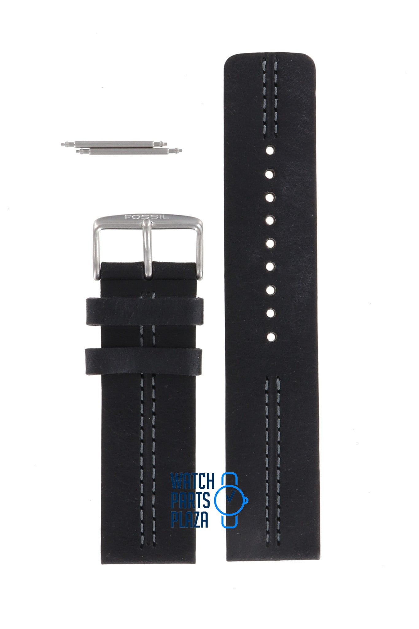 Fossil JR8212 Watch Band JR - 8212 Black Leather 24 mm - Watch Plaza