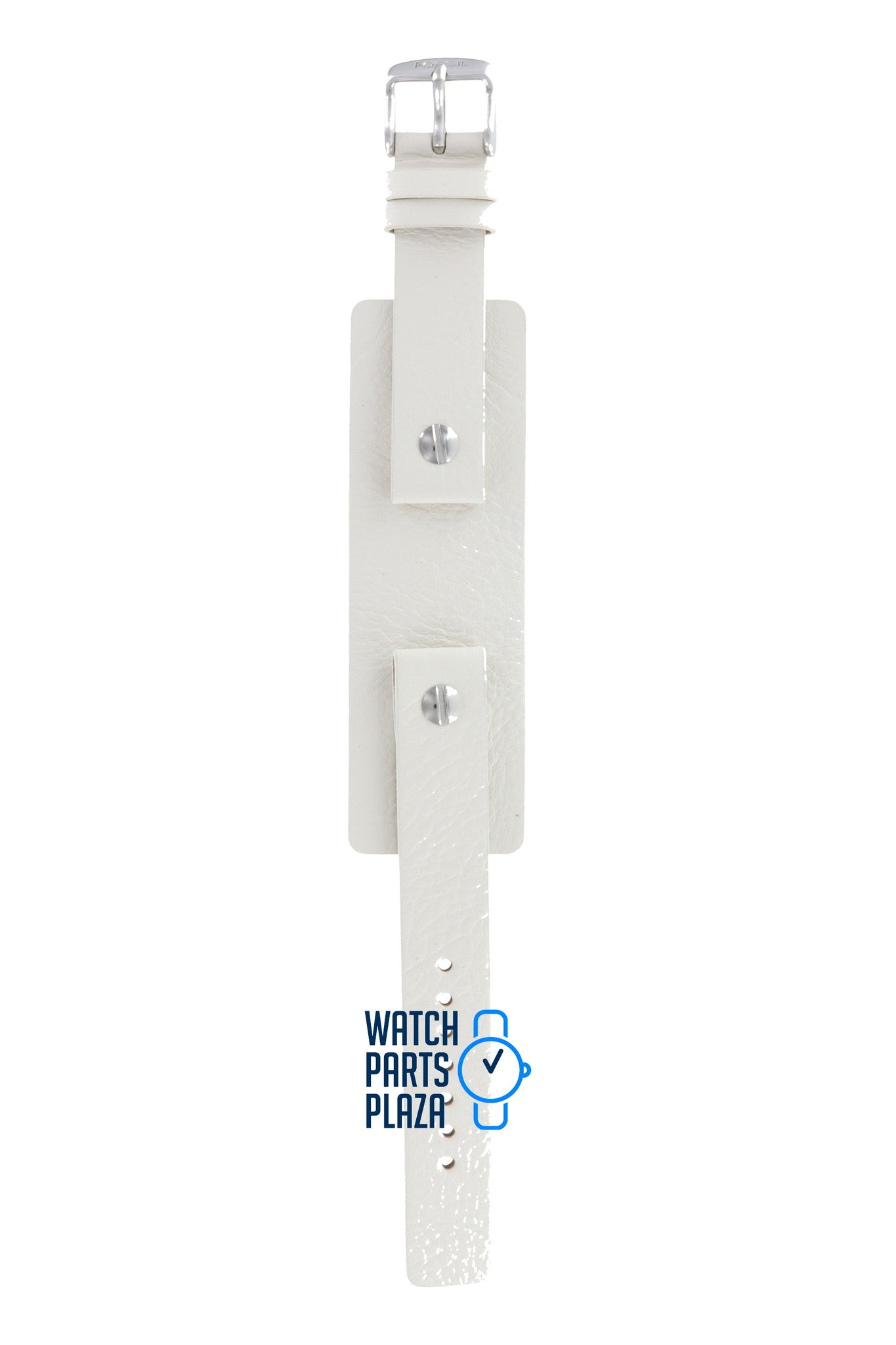 Fossil JR8224 Watch Band JR - 8224 White Leather 16 mm Big Tic - Watch Plaza
