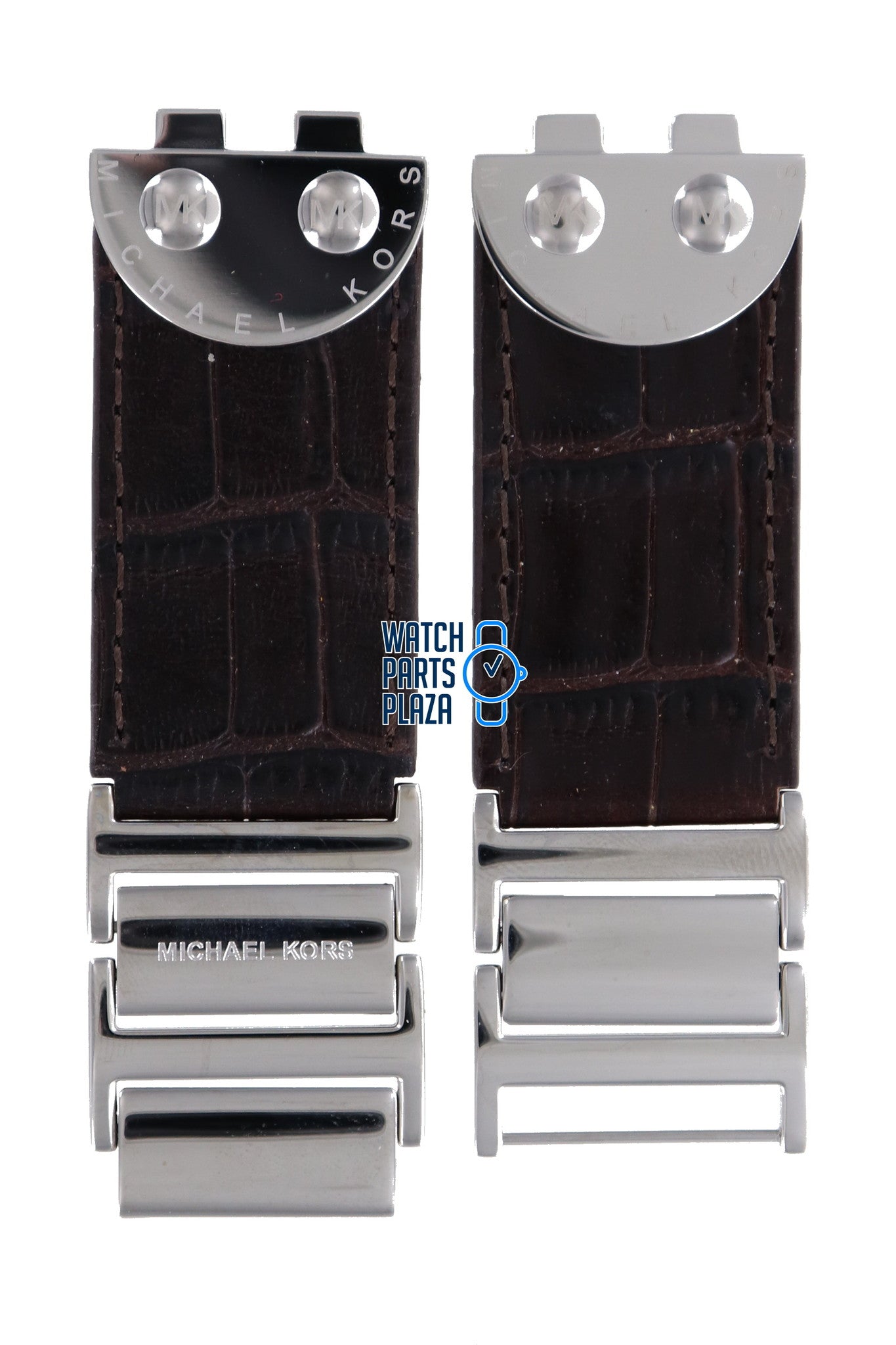Michael Kors MK4134 Watch Band Brown Steel & Leather 16 mm