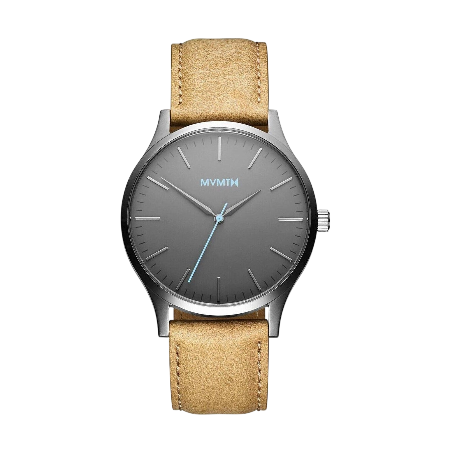 MVMT 40 Series MT01-GML Men's Watch - Dark Gray & Beige Leather Strap