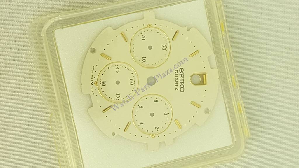 ORIGINAL SEIKO 7A34 WHITE DIAL for 7A34 - 7010 Seiko Quartz Chronograph S23204J1 - Watch Plaza