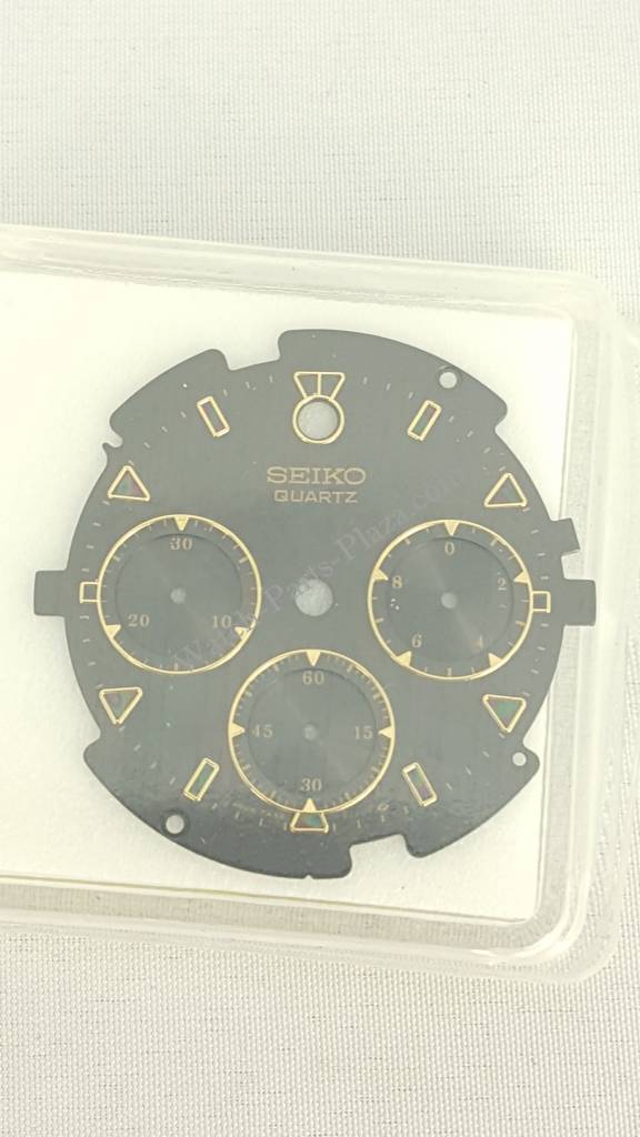 ORIGINAL SEIKO QUARTZ BLACK DIAL for 7A34 - 7010 Seiko Quartz Chronograph S23208J1 - Watch Plaza