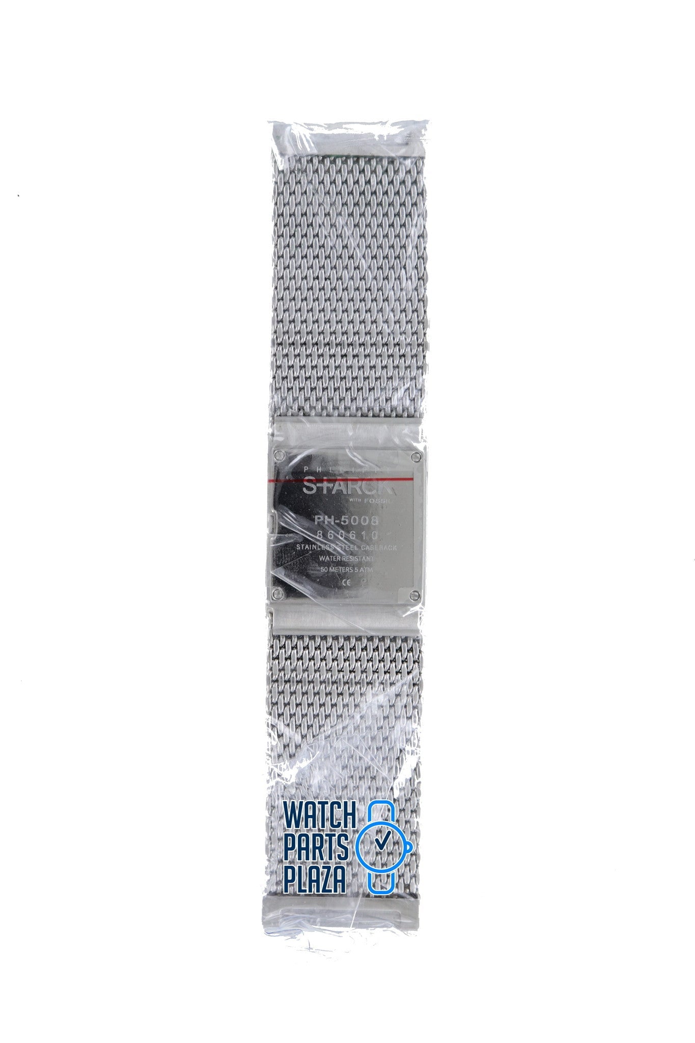 Philippe Starck PH5008 Watch Band PH - 5008 Grey Stainless Steel 27 mm - Watch Plaza