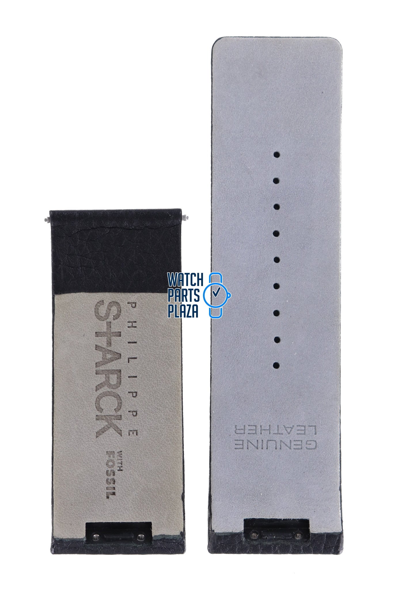 Philippe Starck PH5010 Watch Band PH - 5010 Black Leather 30 mm - Watch Plaza