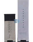 Philippe Starck PH5010 Watch Band PH - 5010 Black Leather 30 mm - Watch Plaza