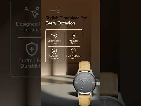 MVMT 40 Series MT01-GML Men's Watch - Dark Gray & Beige Leather Strap