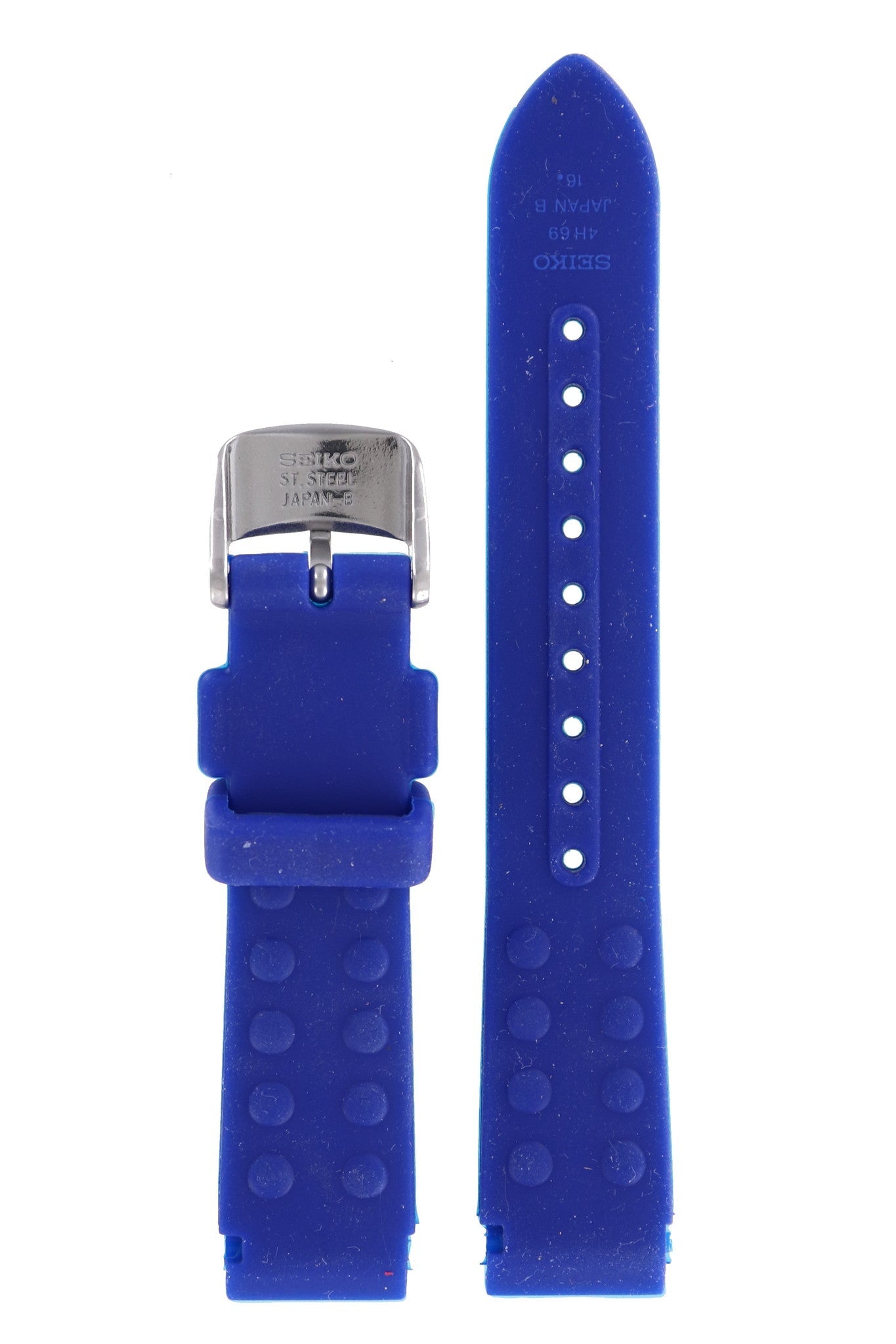 Seiko 3M22 - 0D80 & 3M22 - 0D89 Watch Band 4H69JB Blue Silicone 16 mm Kinetic - Watch Plaza