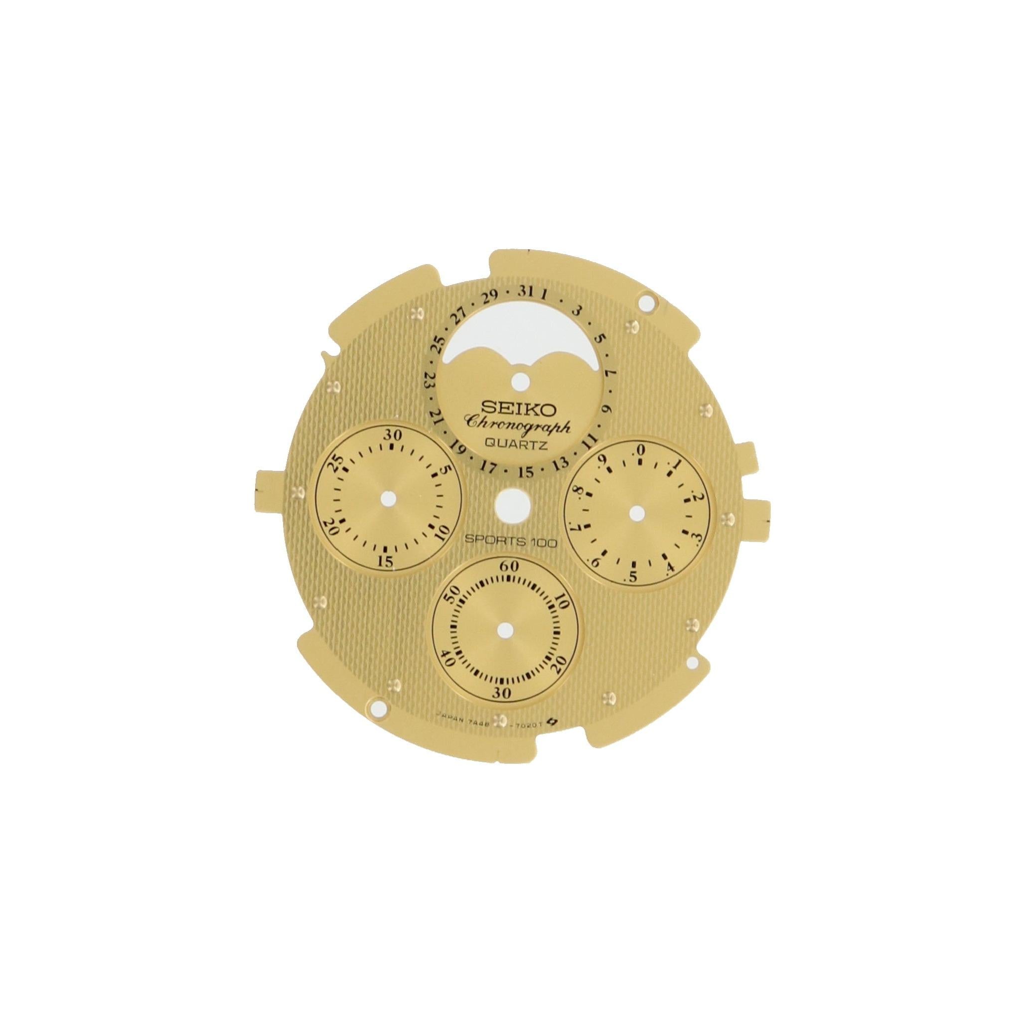 Seiko 7A487020XG14 Dial 7A48 - 7010 Moonphase Sports 100 - Watch Plaza