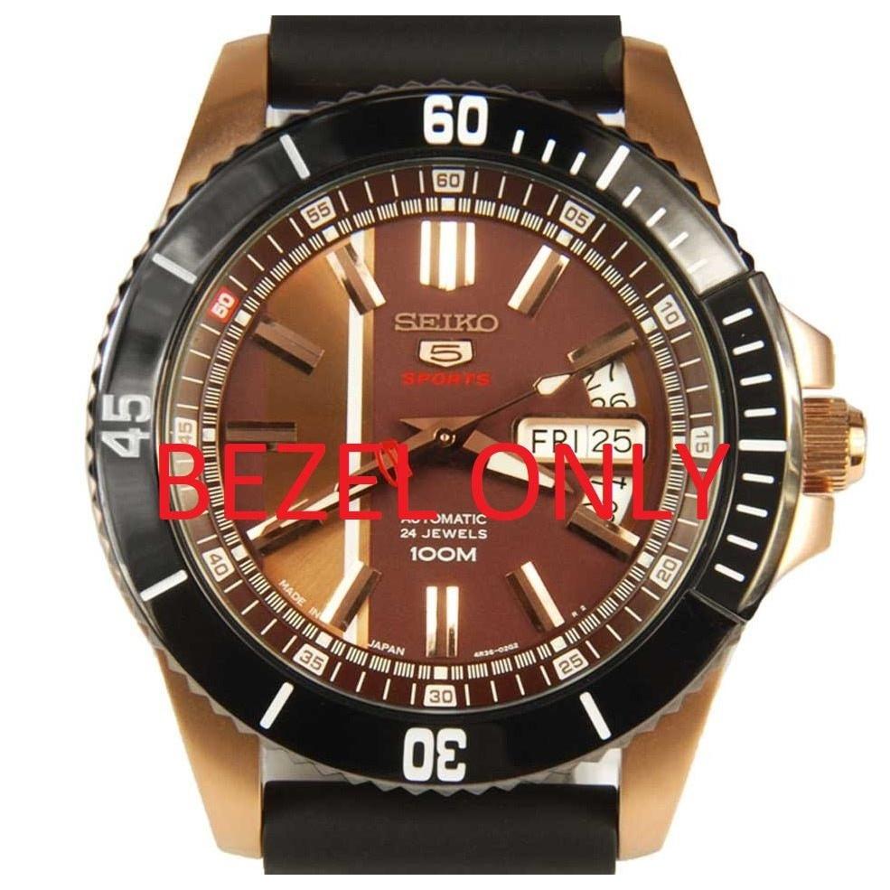 Seiko 87062135 bezel SRP425, SRP427, SRP429, SRP430 black stainless steel 4R36 - 02E0 5 Sports - Watch Plaza