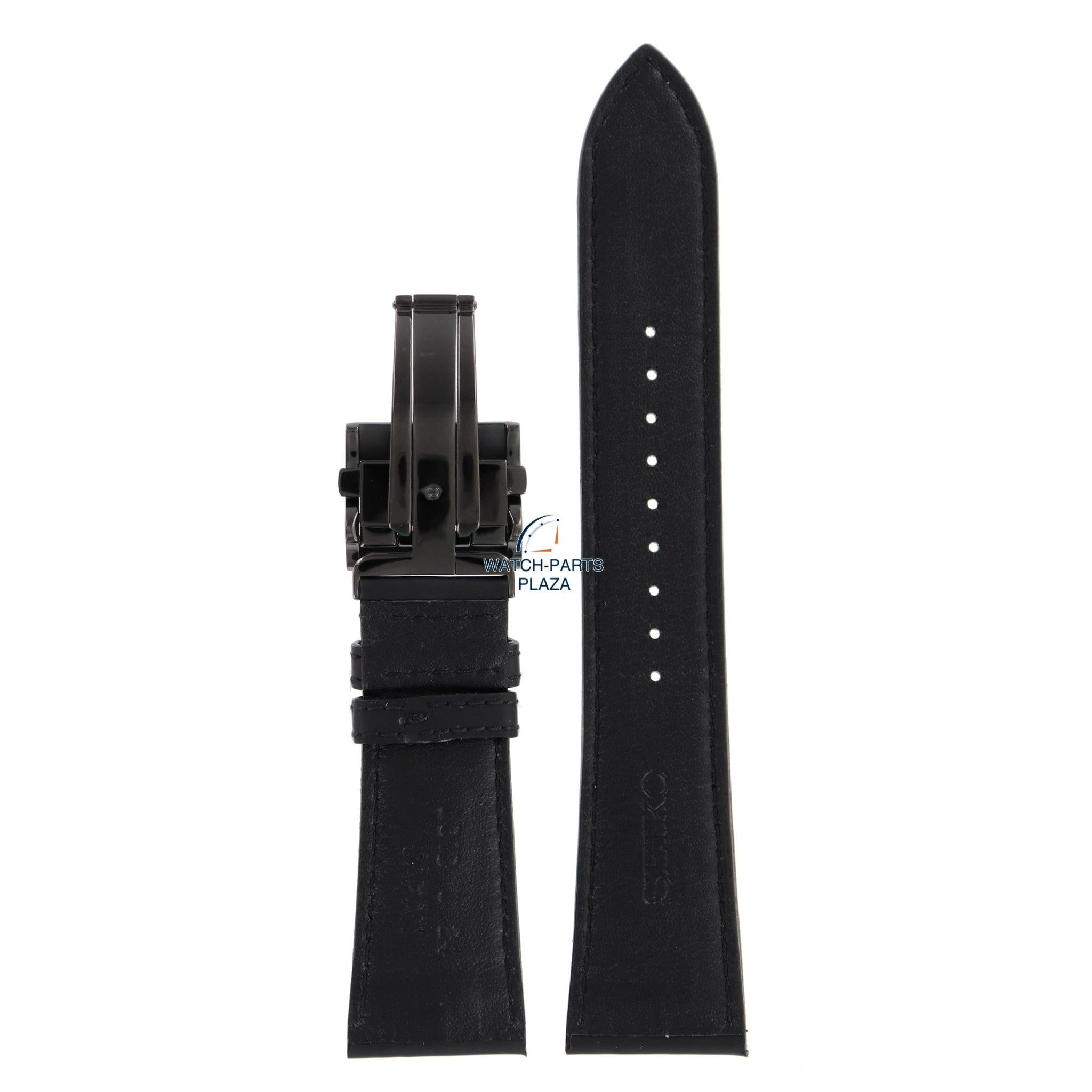 Seiko Ananta SAEC013 / SPB023J1 watch strap black leather 6R21 - 00F0 strap LO1D W 24 mm - Watch Plaza