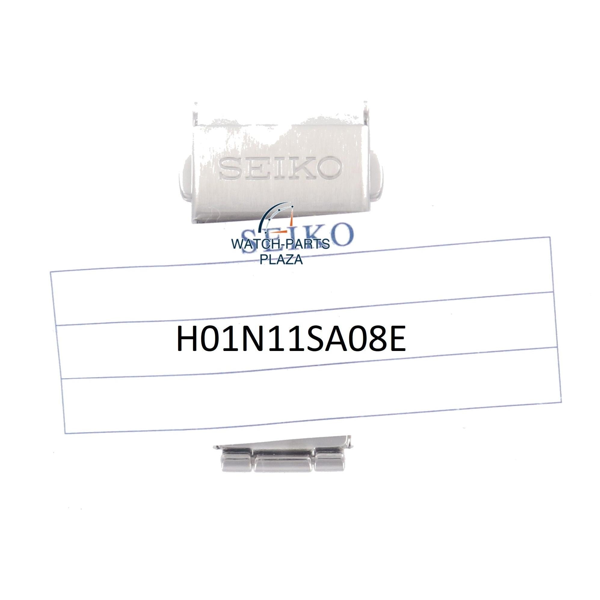 Seiko H01N11SA08E stainless steel clasp 16mm 1N00, 9020, 5J22, 5M22, 7F38, 7T42, 8F56, 8M25 - Watch Plaza