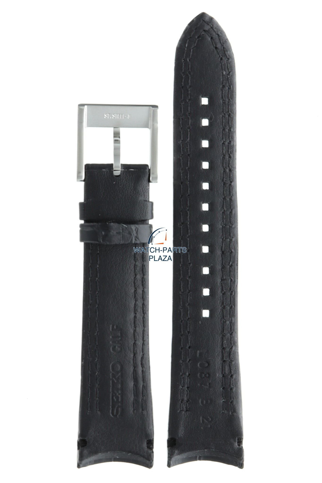 Seiko L087011J0 Watch band SNAE95 & SNAF01 black leather 21 mm - Sportura - Watch Plaza