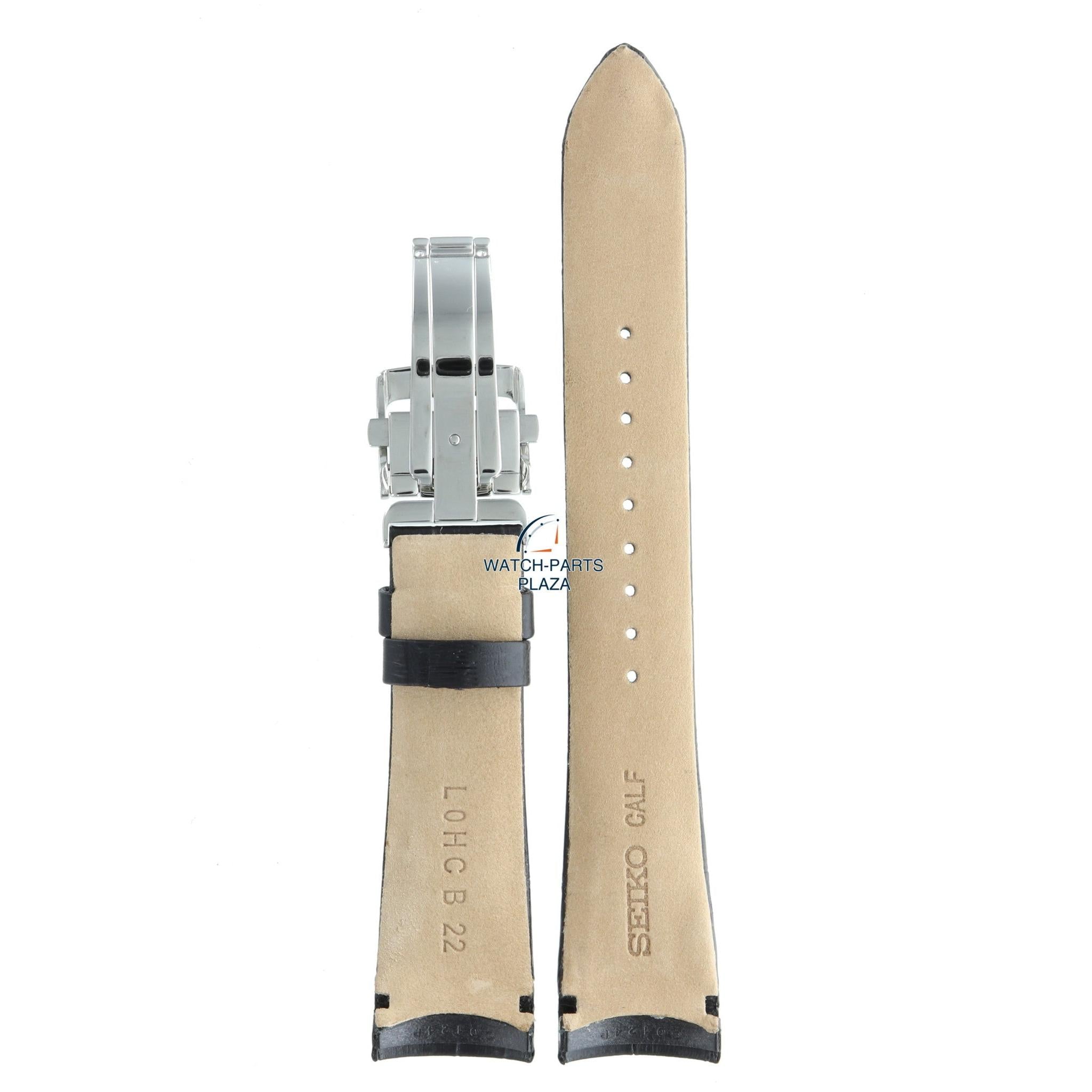 Seiko L0HC011J0 Watch band SNE455, SNP143 & SNP149 black leather 22 mm - Premier - Watch Plaza
