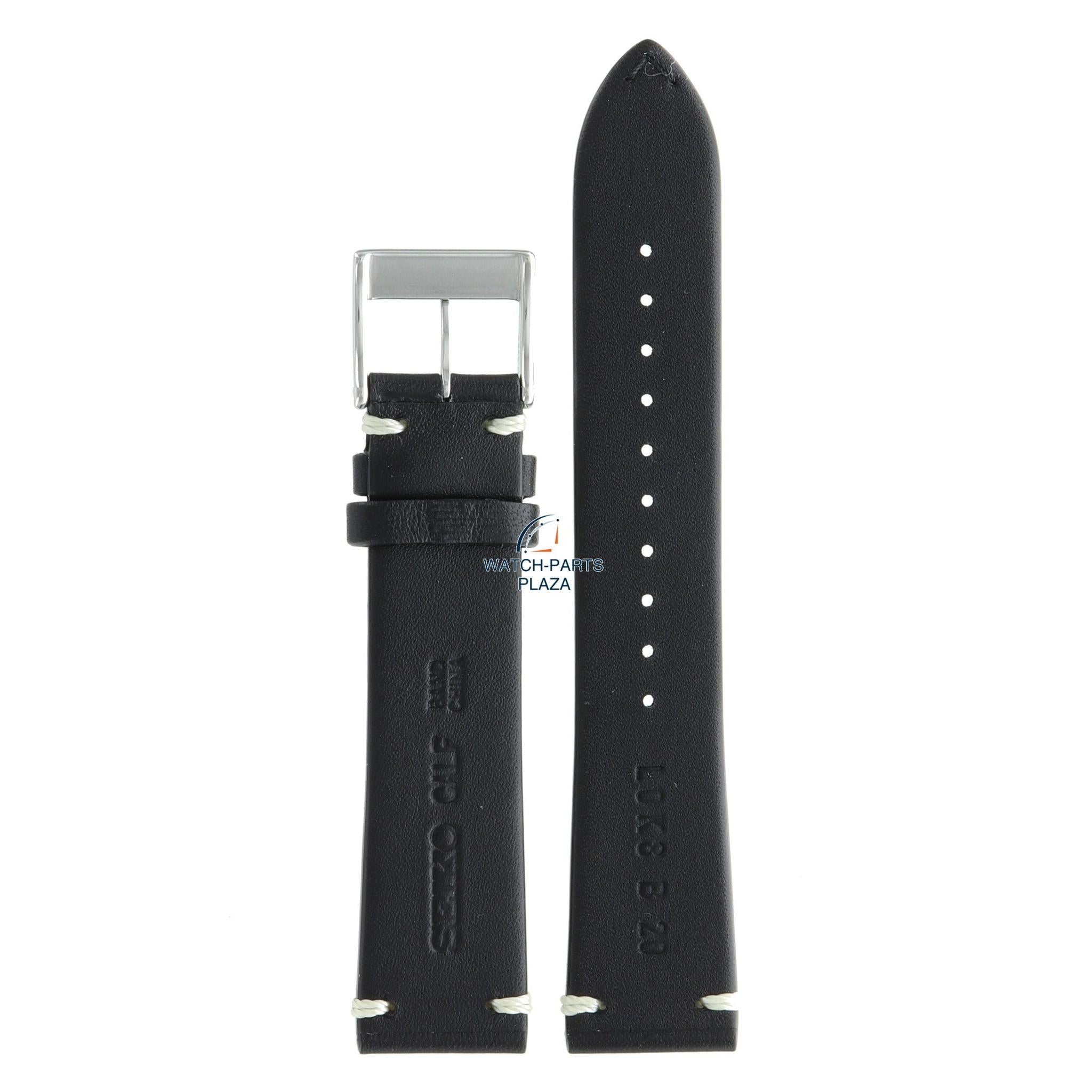Seiko L0K8011J9 Watch band SPB089 - 6R15 04K0 black leather 20 mm - Alpinist - Watch Plaza