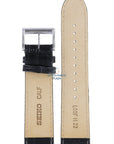 Seiko LOOF H 22 - SKA573 & SNE371 Watch Band L00F024J0 Black Leather 22 mm Kinetic - Watch Plaza