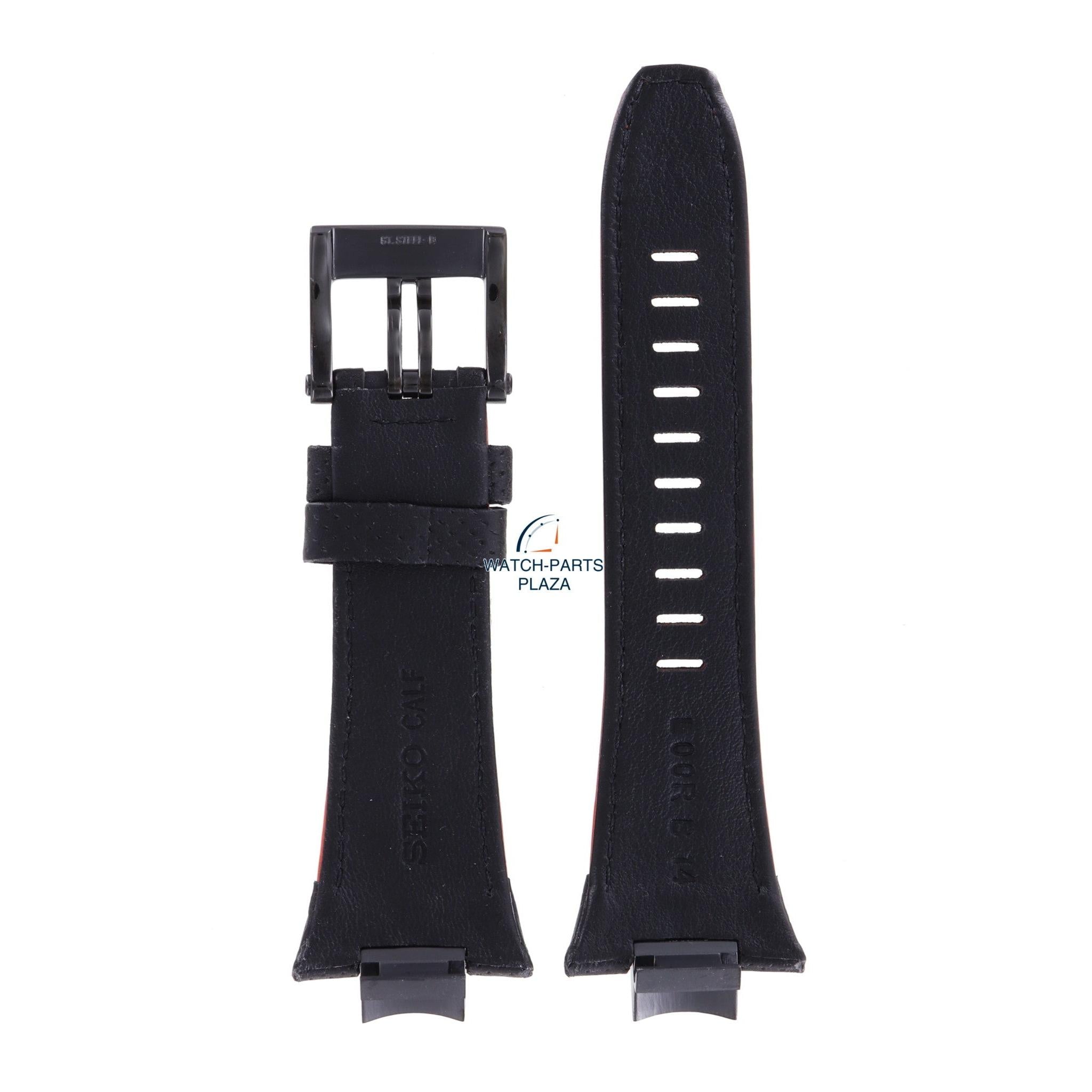 Seiko LOOR B 14 - SNAE37 Watch Band L00R111M0 Black Leather 14 mm Sportura - Watch Plaza