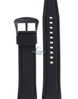 Seiko R037011M0 Watch band SNP145 - 7D56 0AE0 black rubber & leather 22 mm - Premier - Watch Plaza