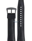 Seiko R037011M0 Watch band SNP145 - 7D56 0AE0 black rubber & leather 22 mm - Premier - Watch Plaza