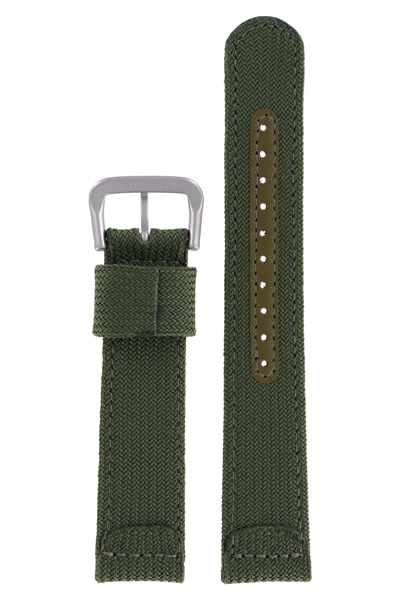 Seiko SNA027 - 7T62 - 0AH0 Watch Band 4J96JB Green Textile 20 mm - Watch Plaza