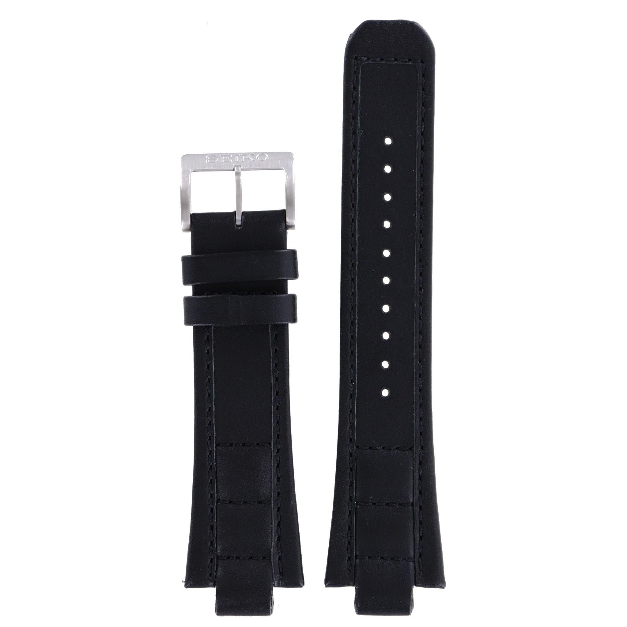 食器 Band new Seiko SNAA49 - 7T62-0GX0 Watch Band Black Genuine Leather