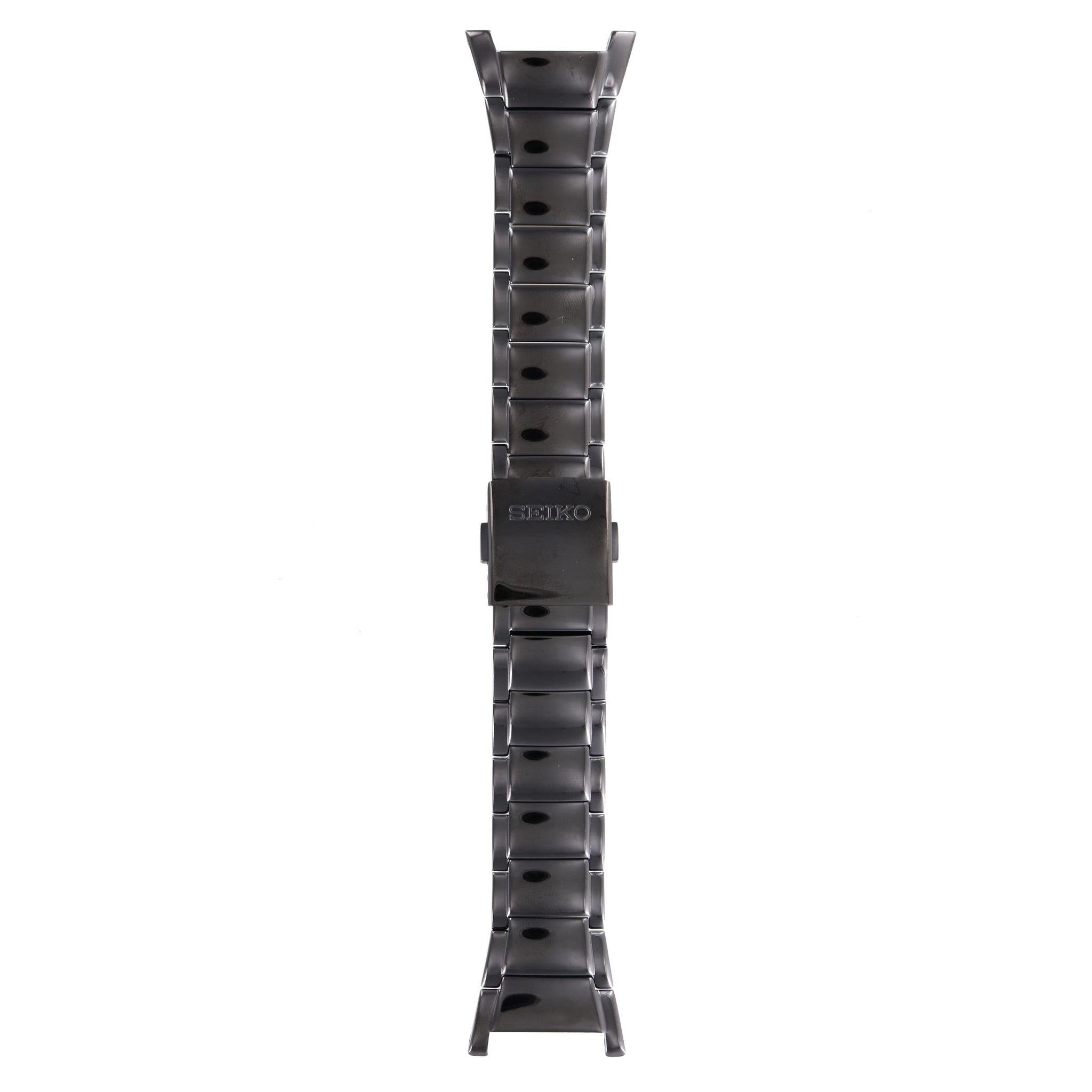Seiko SNAB35 - Tachymeter Watch Band 35X3NK Black Stainless Steel 30 mm - Watch Plaza