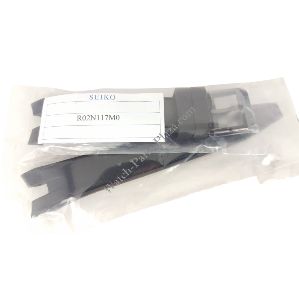 Seiko SNAE89P1 Black Rubber Watch Band 7T62 - 0LC0 Strap 21mm - Watch Plaza