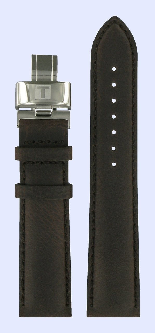 Tissot T005510A T - Trend Watch Band T600021062 Dark Brown Leather 20 mm Quadrato - Watch Plaza