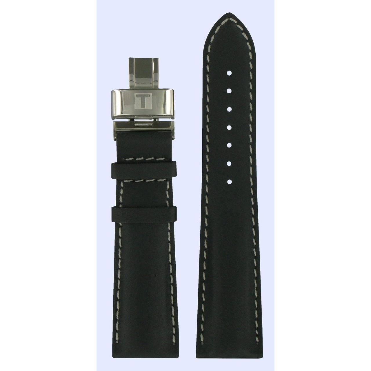 Tissot T005514A Watch Band T600027004 Black Leather 22 mm Quadrato - Watch Plaza