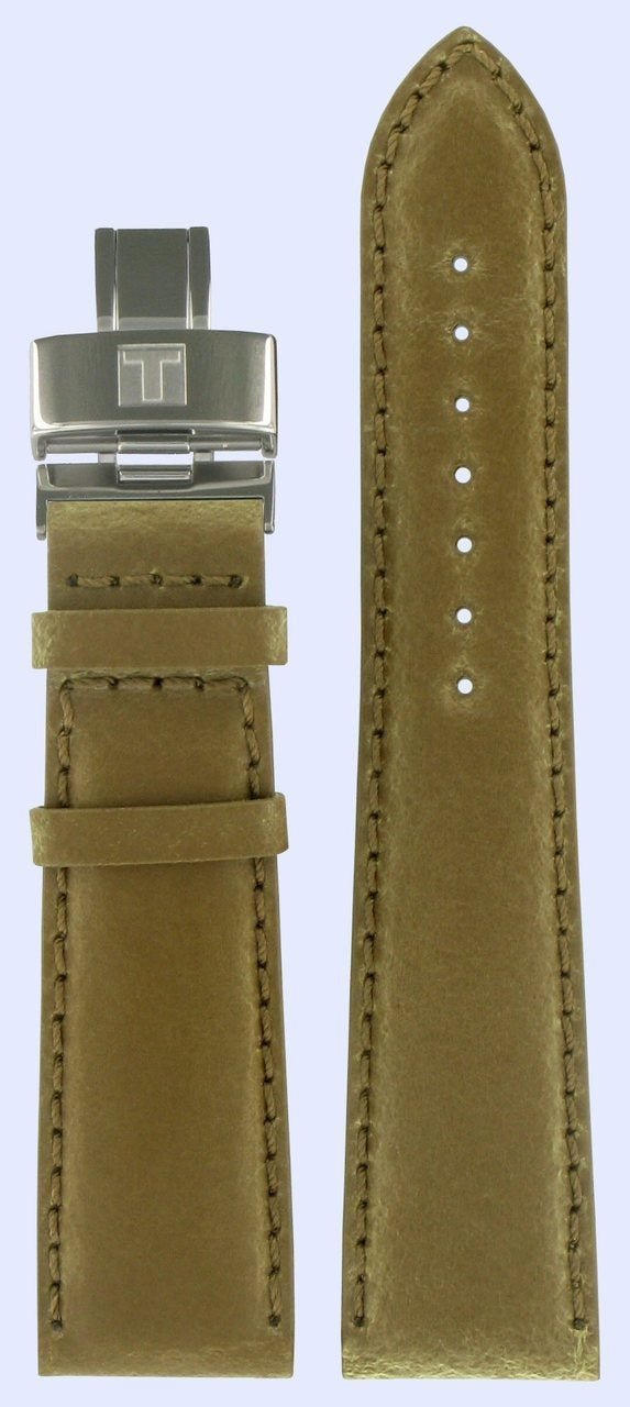 Tissot T005517A - T005.517A Watch Band T600020855 Brown Leather 22 mm Quadrato - Watch Plaza