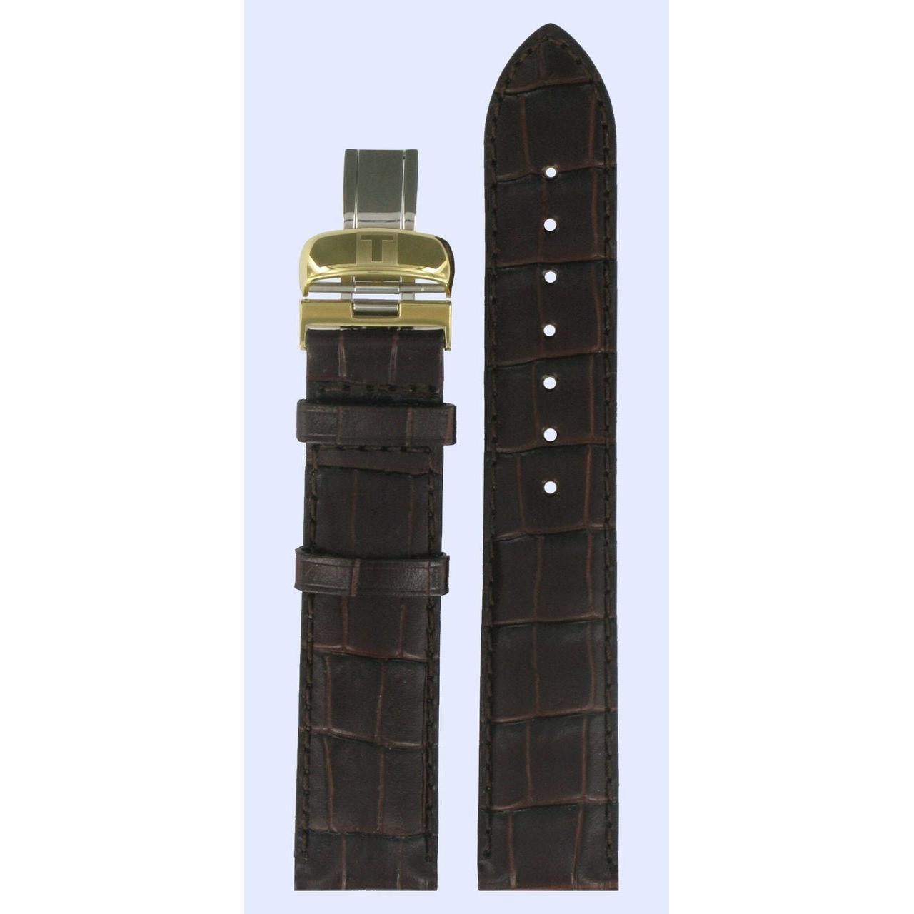 Tissot T006407A, T4154 Watch Band T600013404 Brown Leather 19 mm Le Locle - Watch Plaza